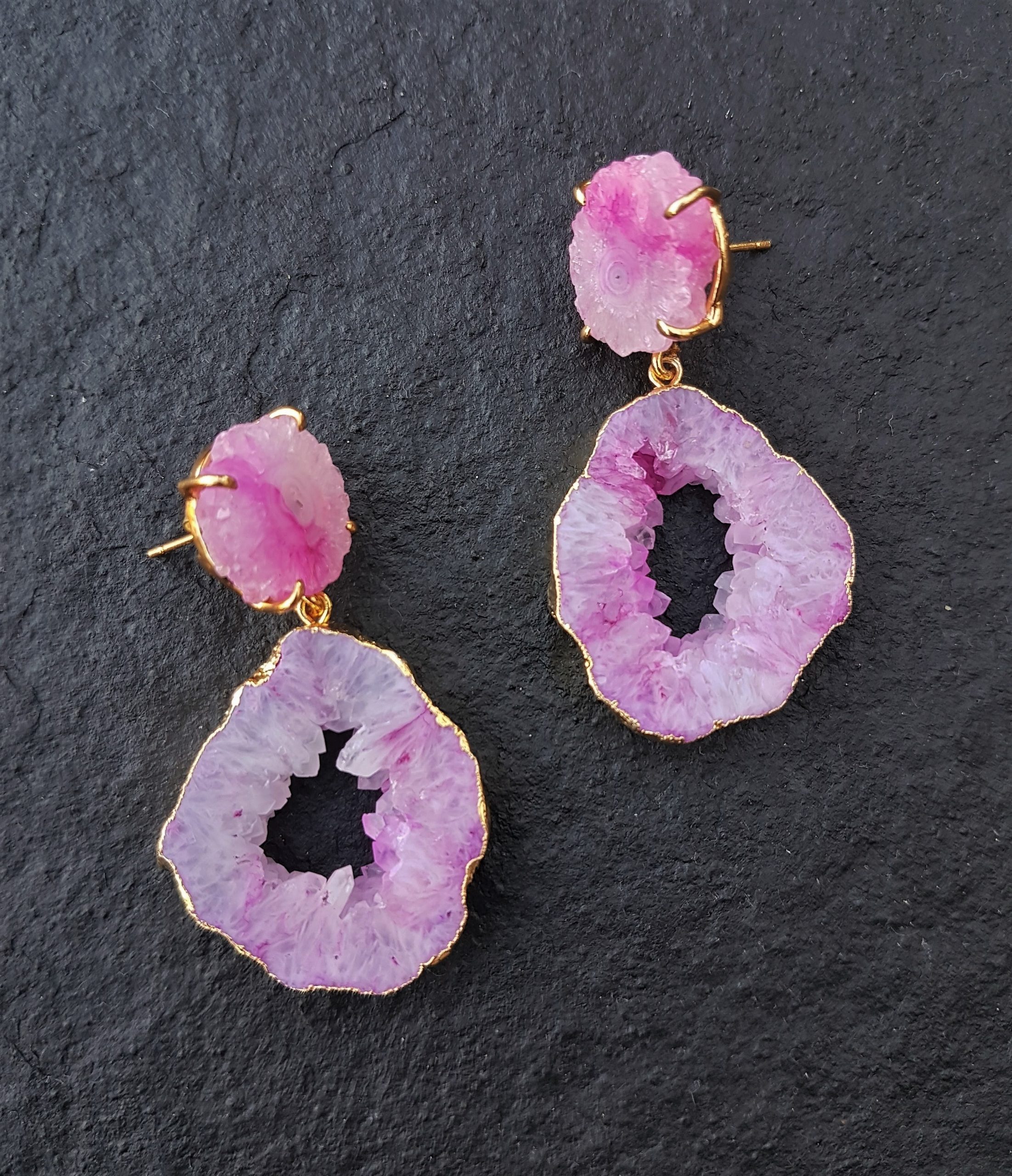 yaa yaa london unique earrings 2020 so solar agate druzy quartz (18)