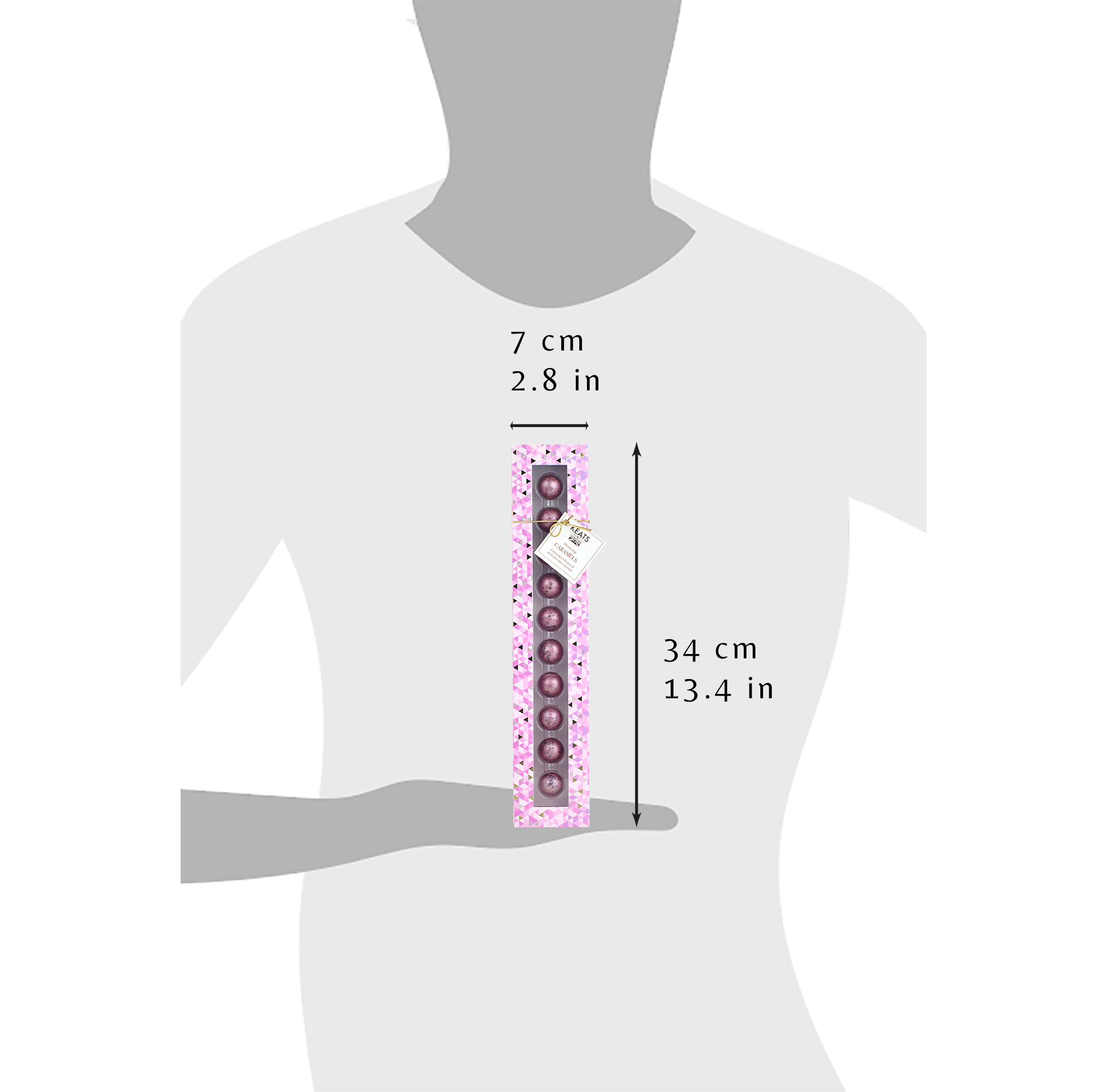 Keats Shimmering Dark Chocolate Truffles Gift Box 10pcs Rose Flavour Size Guide