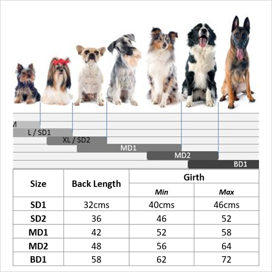 Rascal Dog Jumper - Size Grid