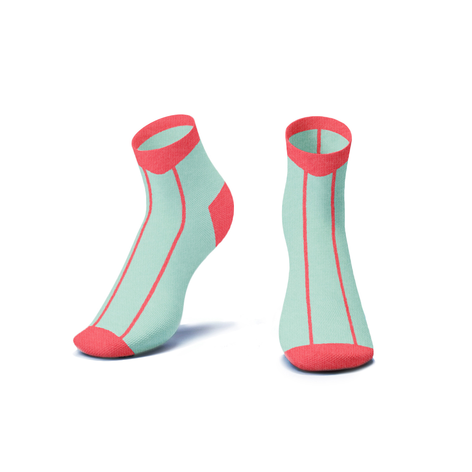 CORAL-STRIPE-ANKLE-SOCKS-3D