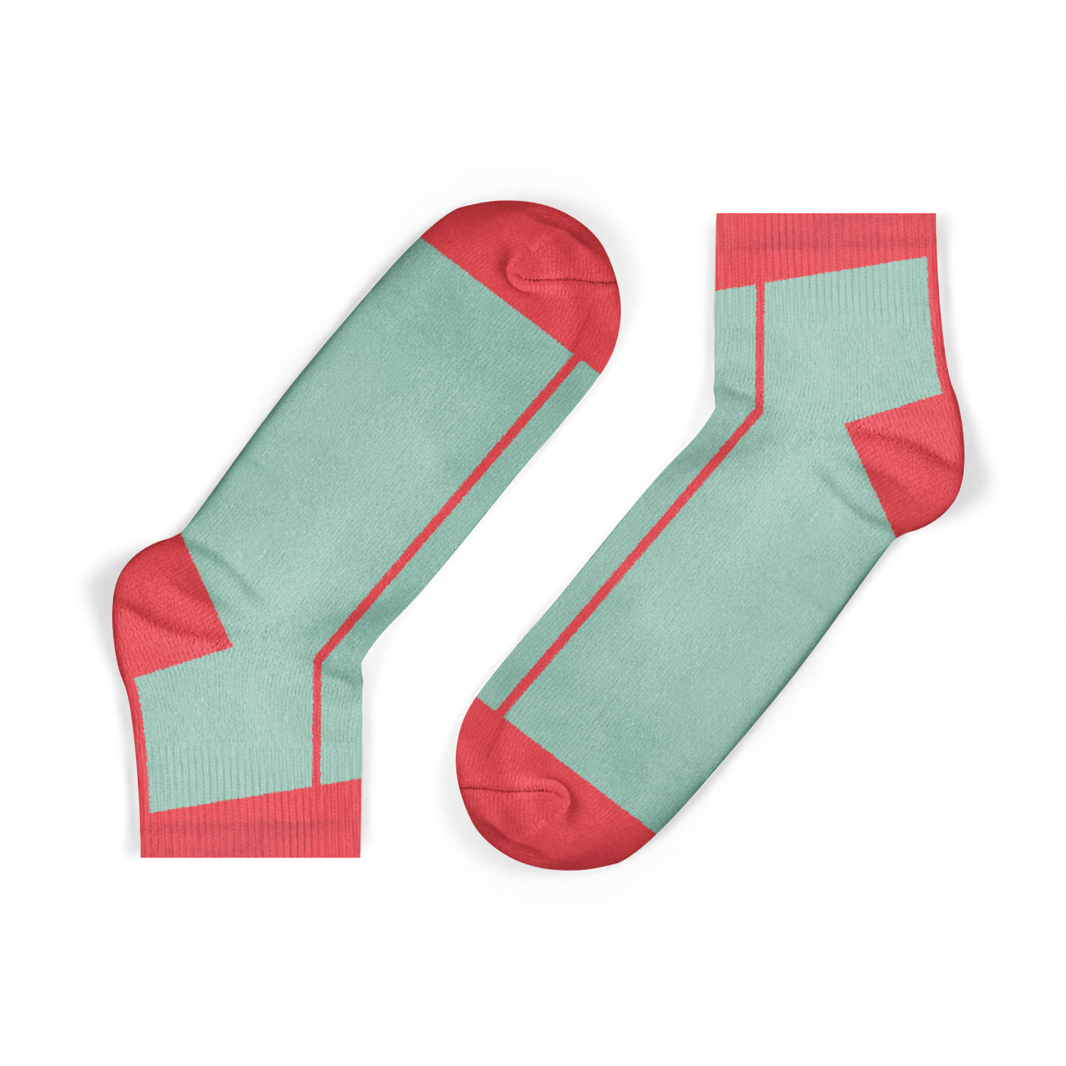 CORAL-STRIPE-ANKLE-SOCKS