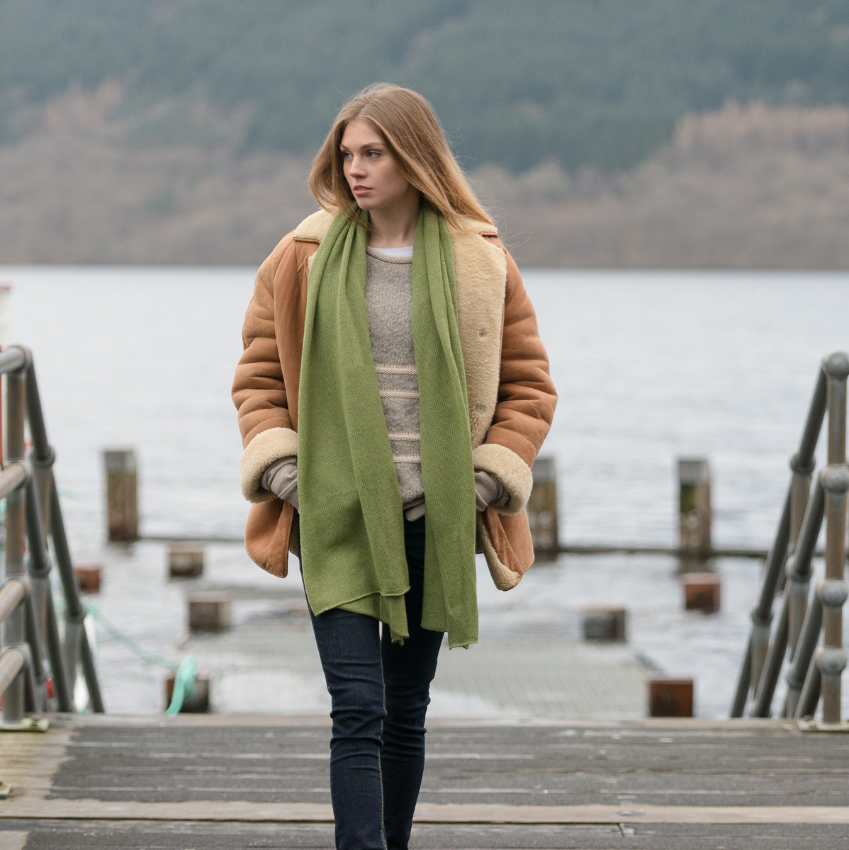 F124-MO Travel Shawl - styled