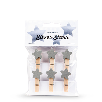 KLSS6356 Little pegs Silver Stars