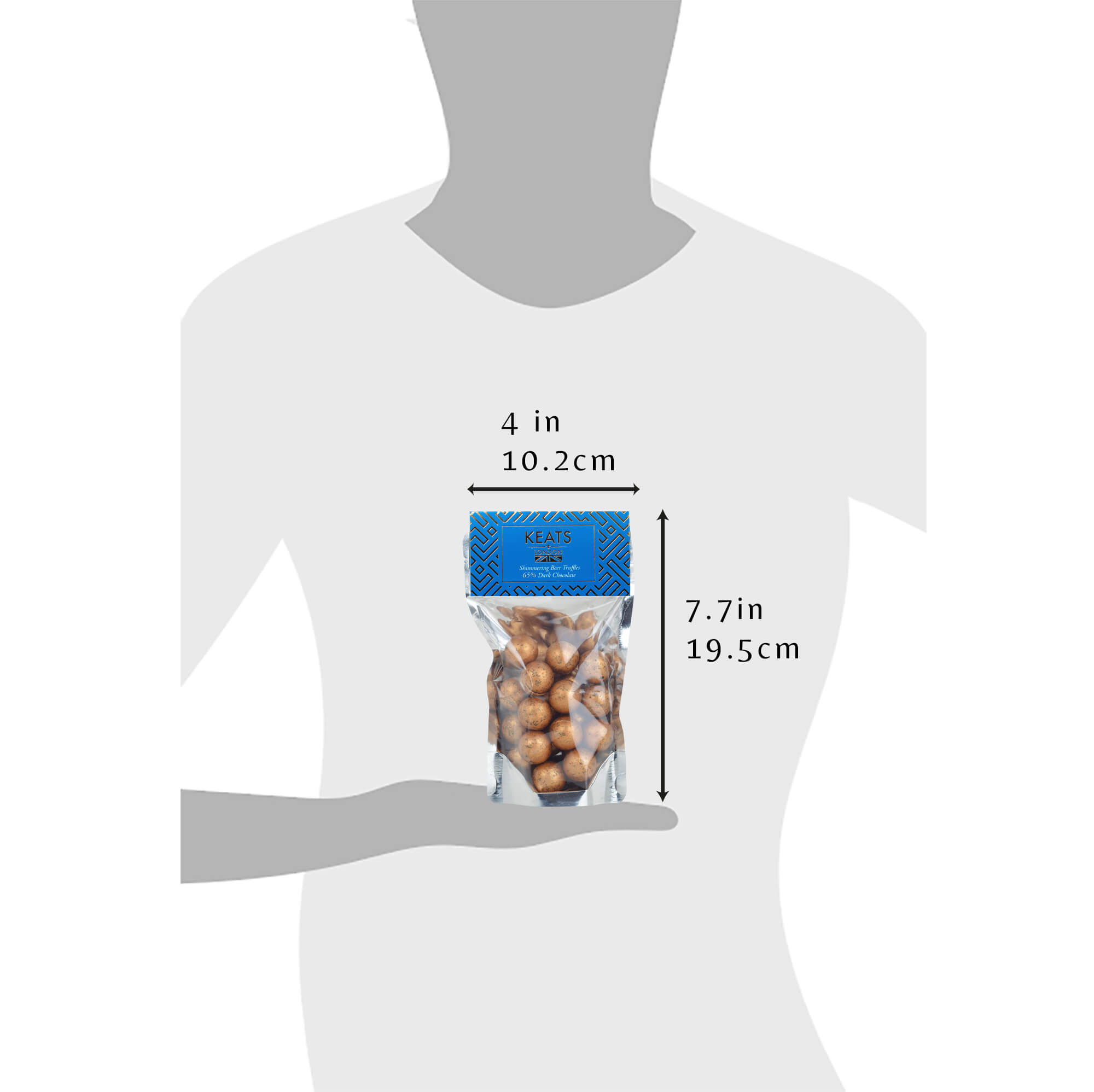 Keats Chocolatier Dark Chocolate Shimmering Mini Truffles Beer Flavoured size guide