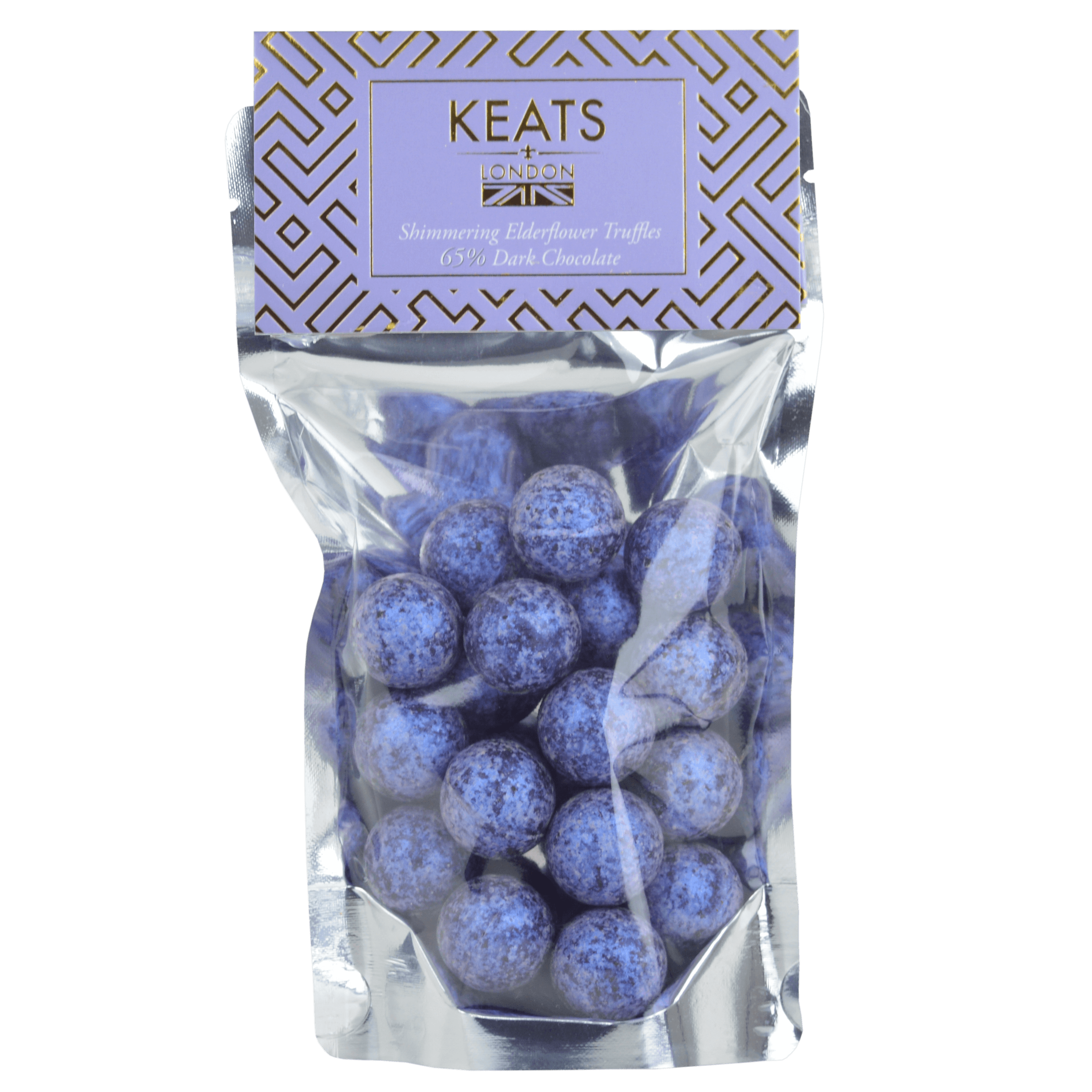 Keats Chocolatier Dark Chocolate Shimmering Mini Truffles Elderflower Flavoured 140g