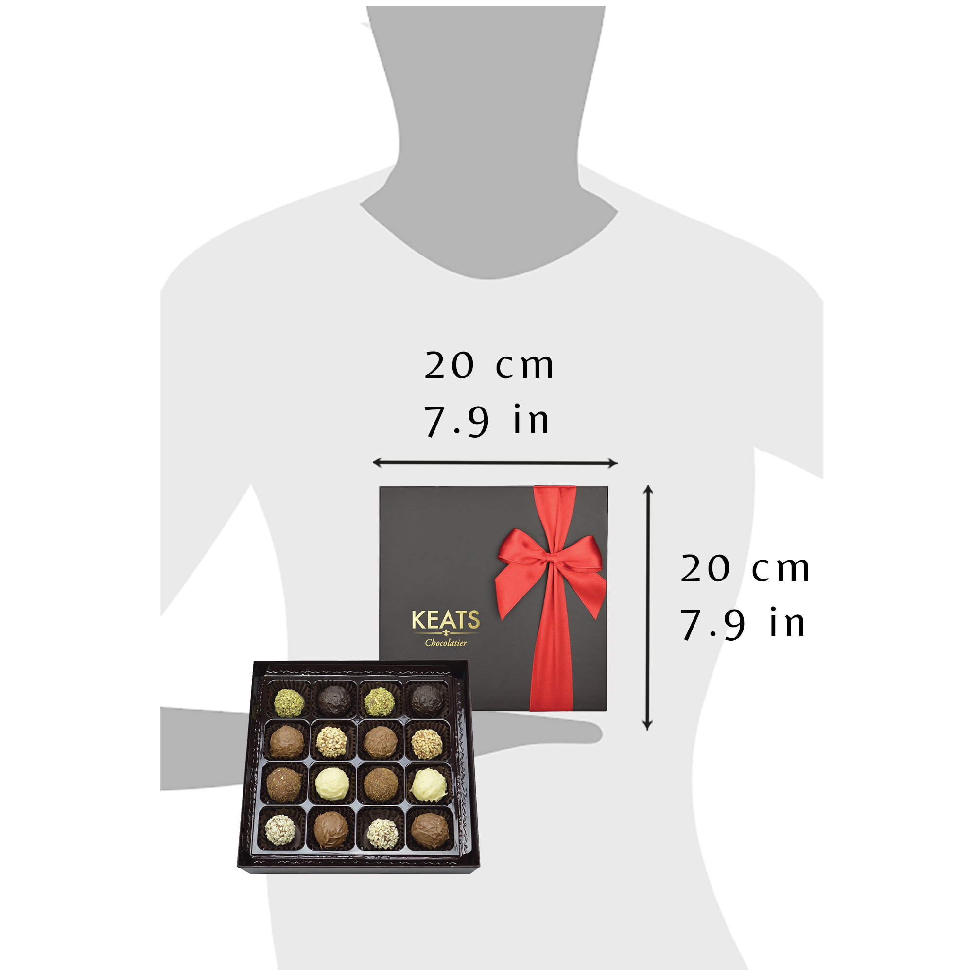 Keats Original Truffle Selection Ribbon Box 200g Size Guide