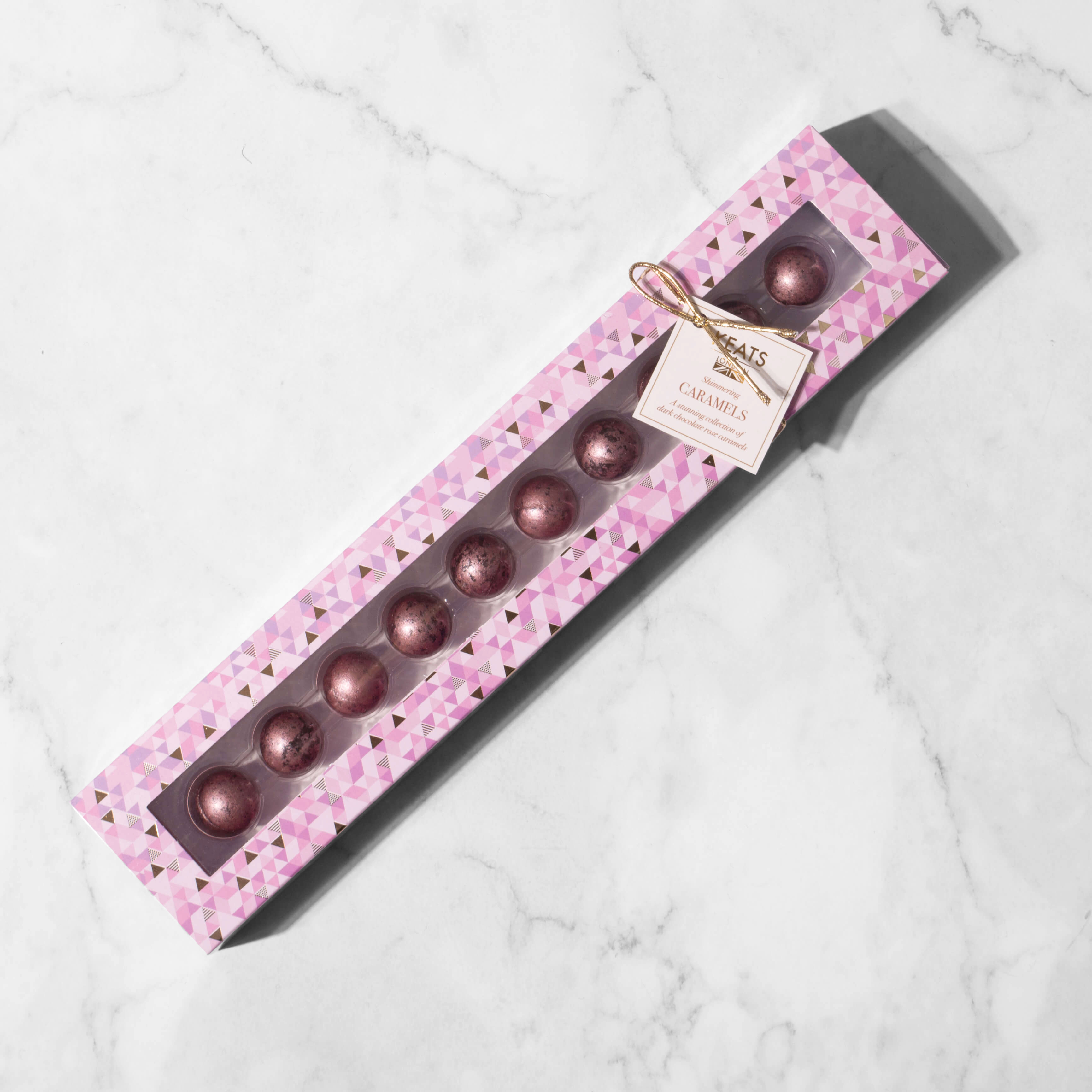 Keats Shimmering Dark Chocolate Truffles Gift Box 10pcs Rose Flavour Keats rose truffles gift box