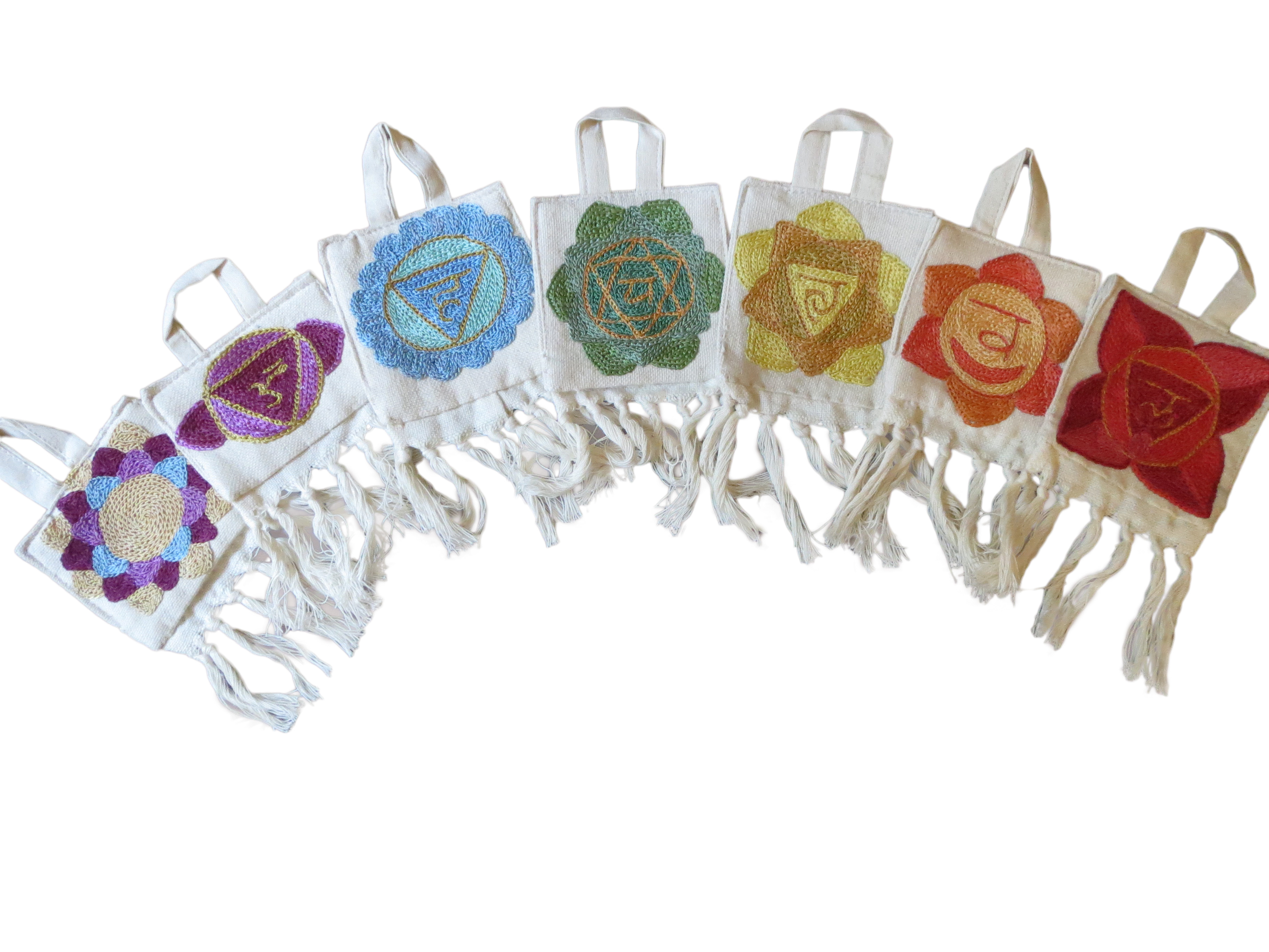 Mini Chakra Vibration Banner (set of seven) Product Code 024MCDWH