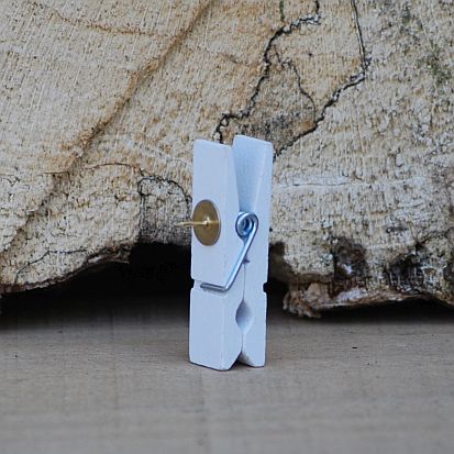 Mini knijper wit met punaise 413