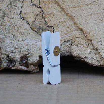 Mini knijper wit met punaise rechts