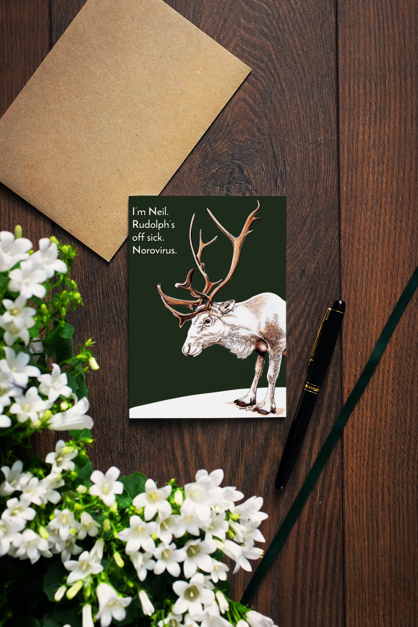 Replacement Reindeer Humour Card