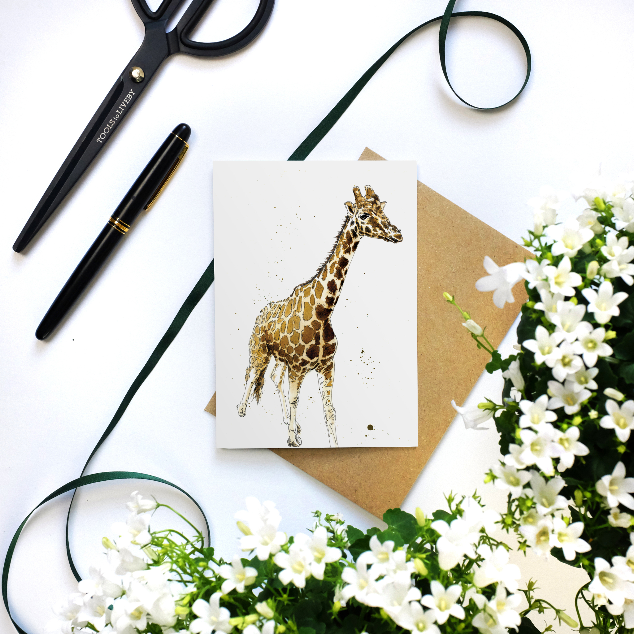 The Giraffe Art Card