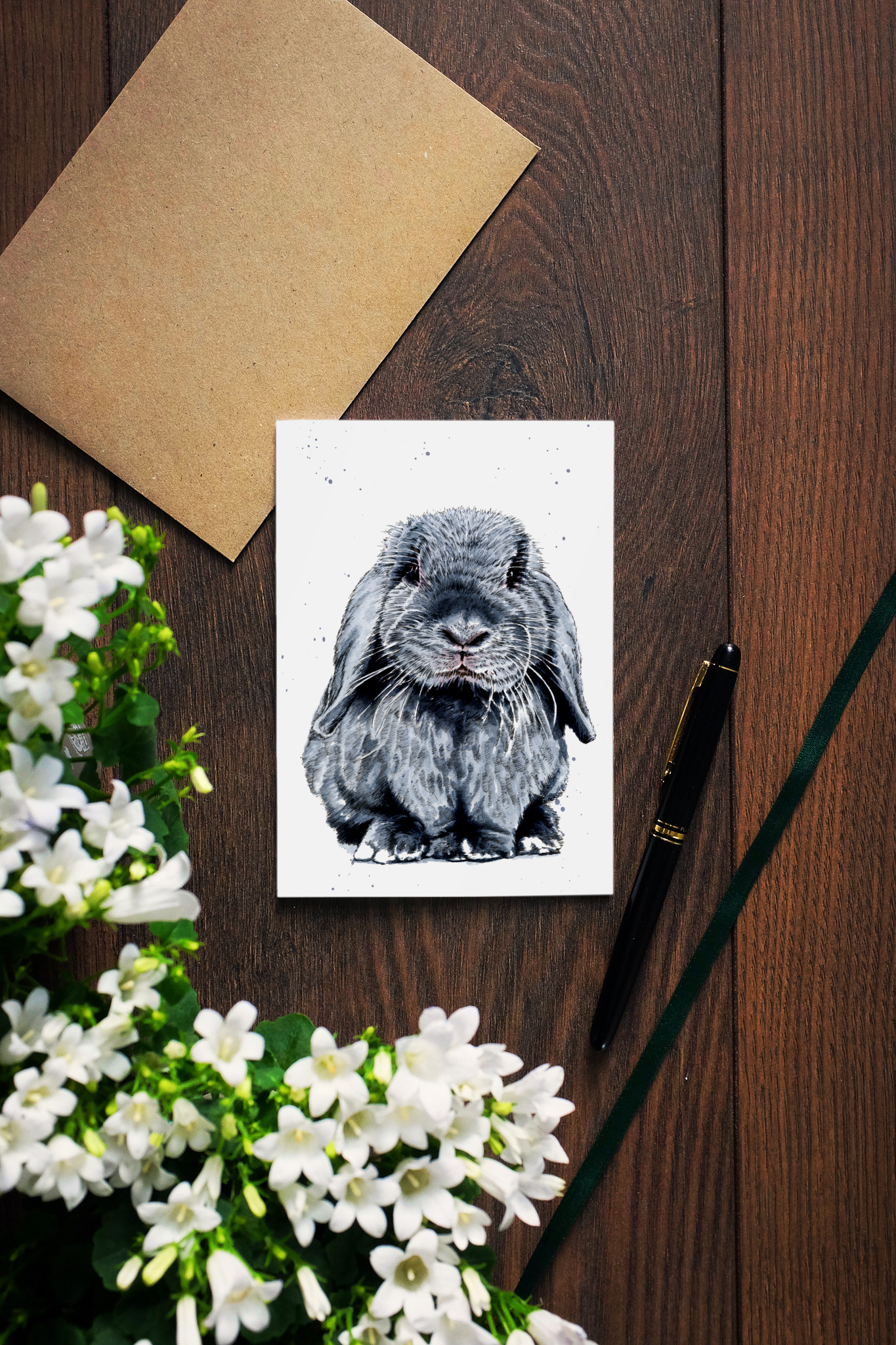 The Grey Bunny Art Card