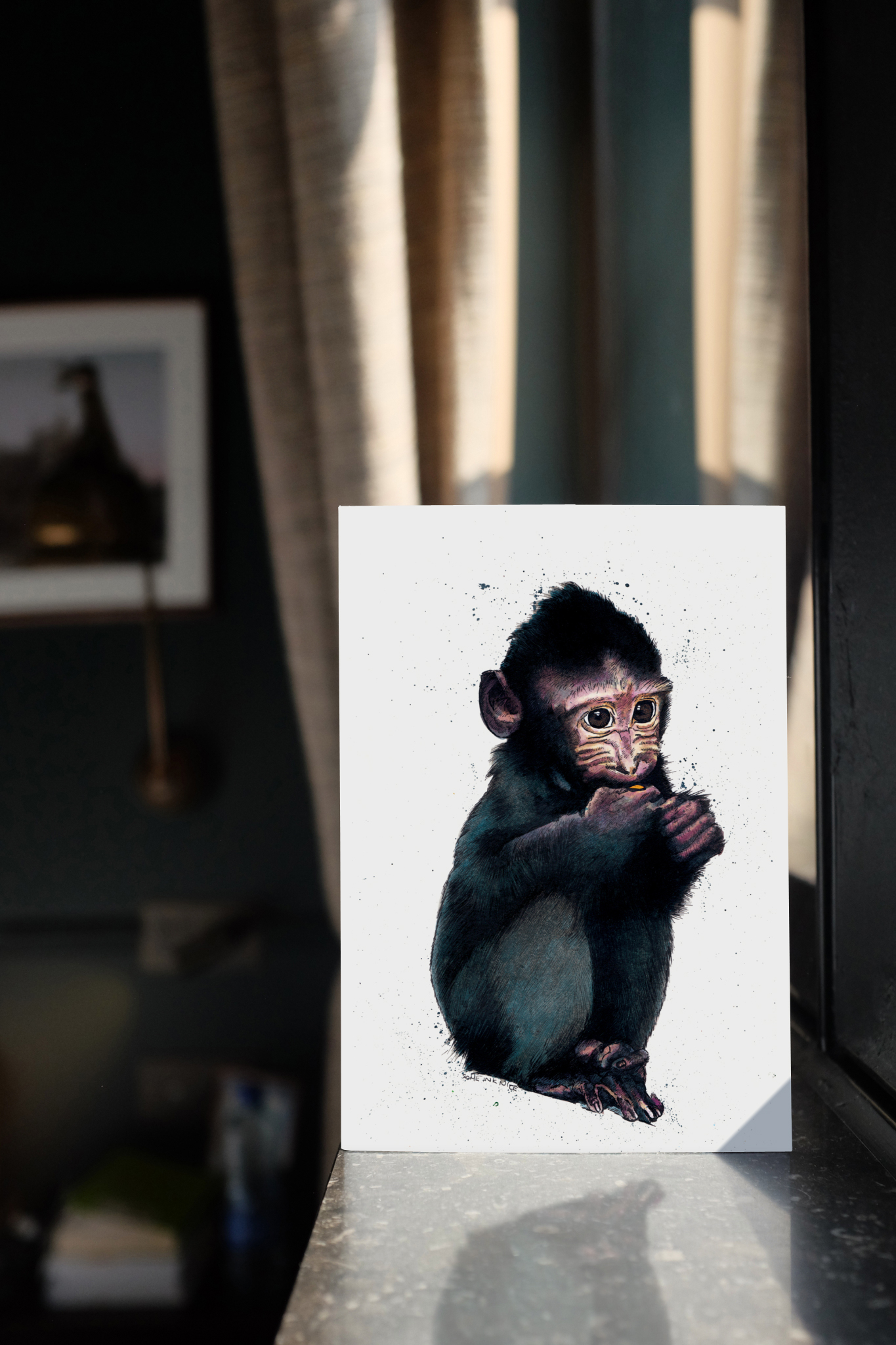 Macaque Art Card