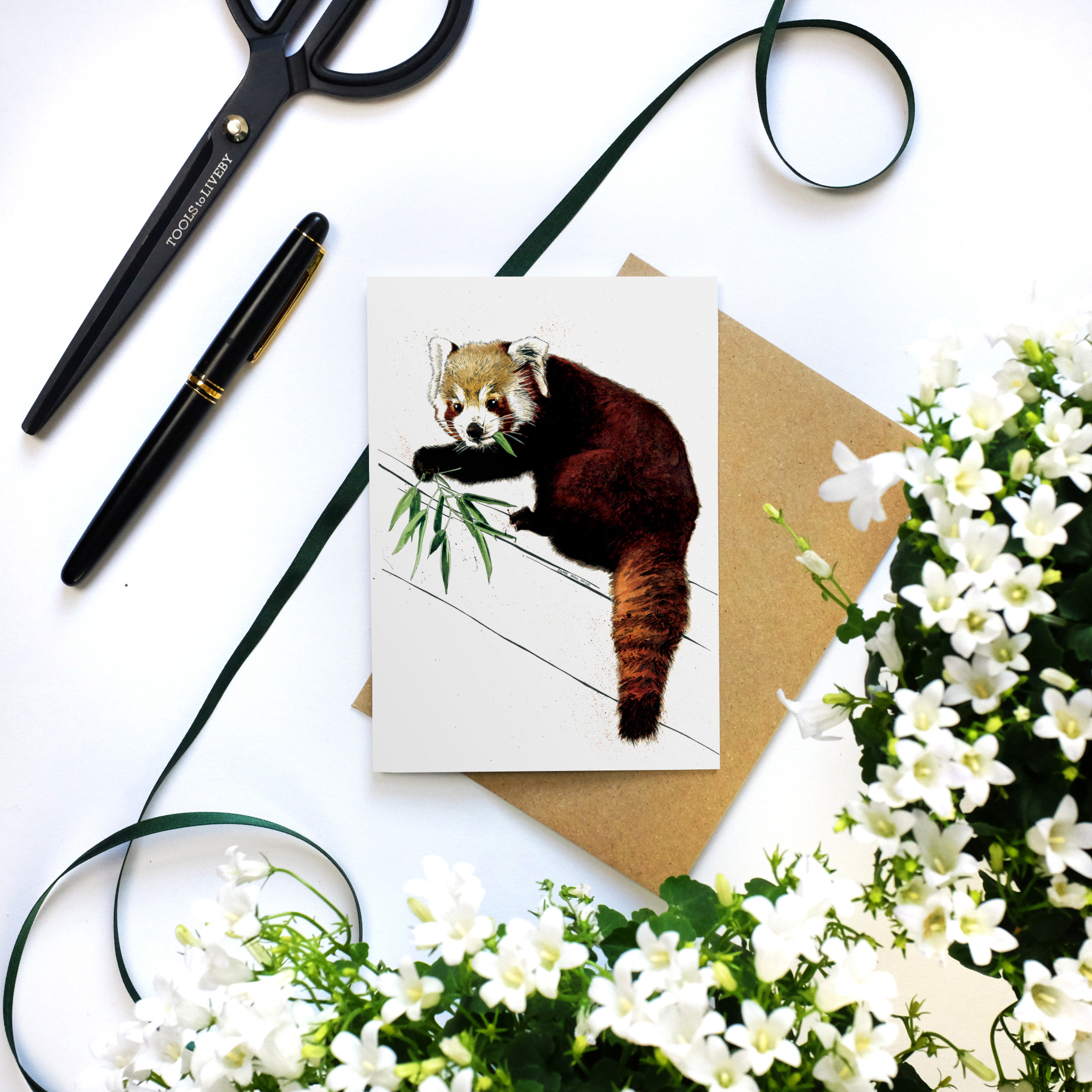 The Red Panda Art Card