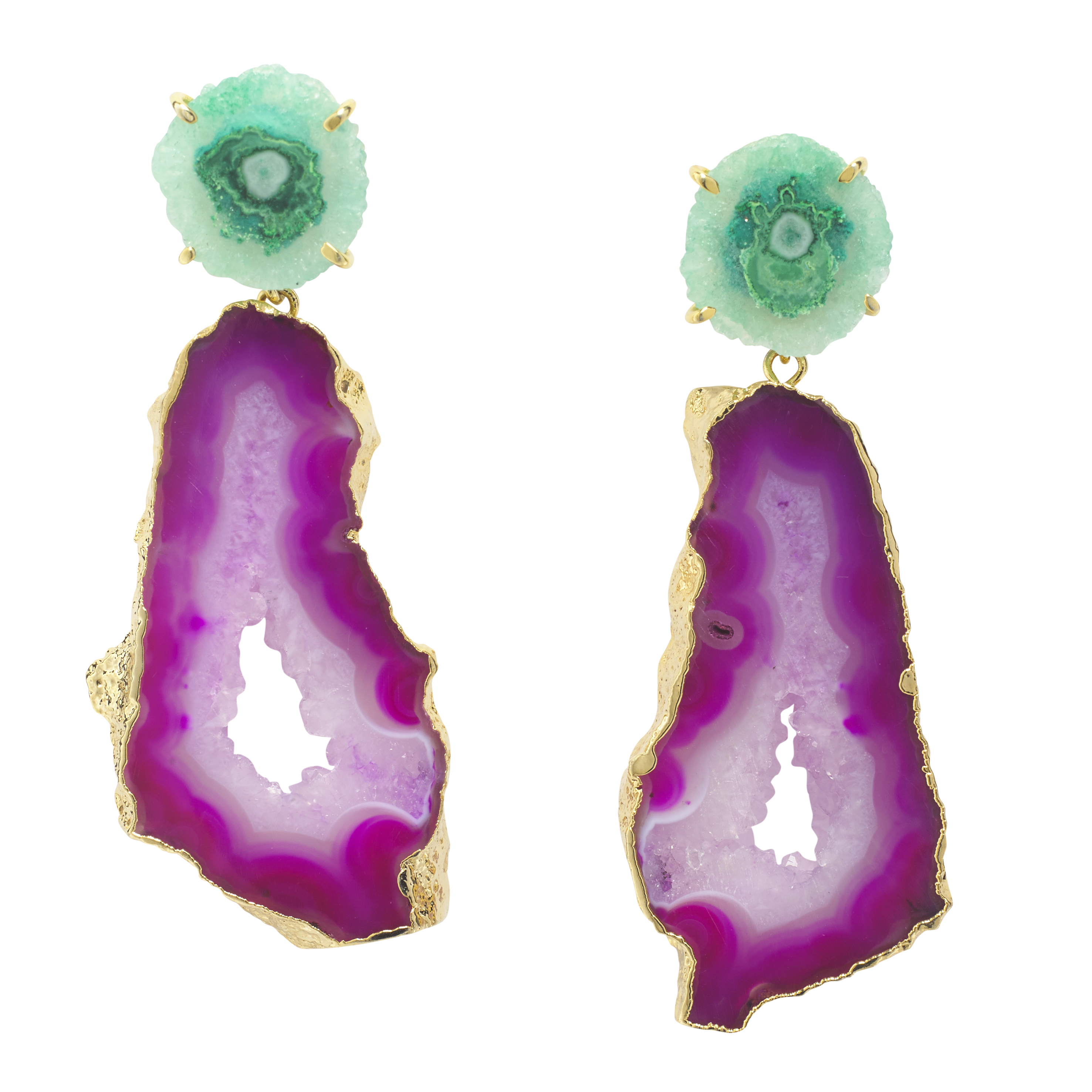 FUSHIA_GREEN_STONE_EARRINGS