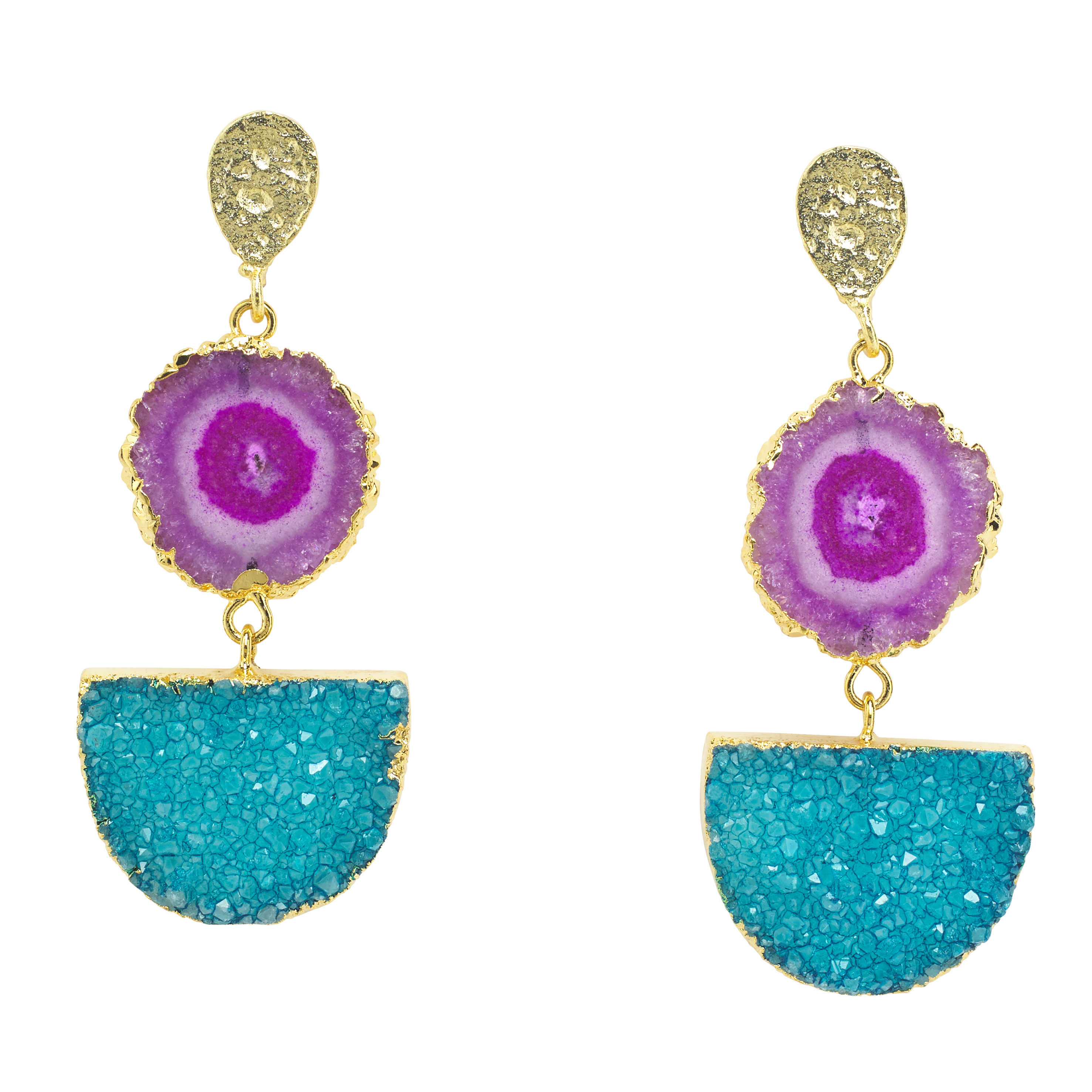 PURPLE_TURQ_HANGING EARRINGS