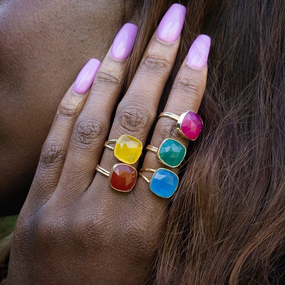 yaa yaa london colour pop adjustable rings