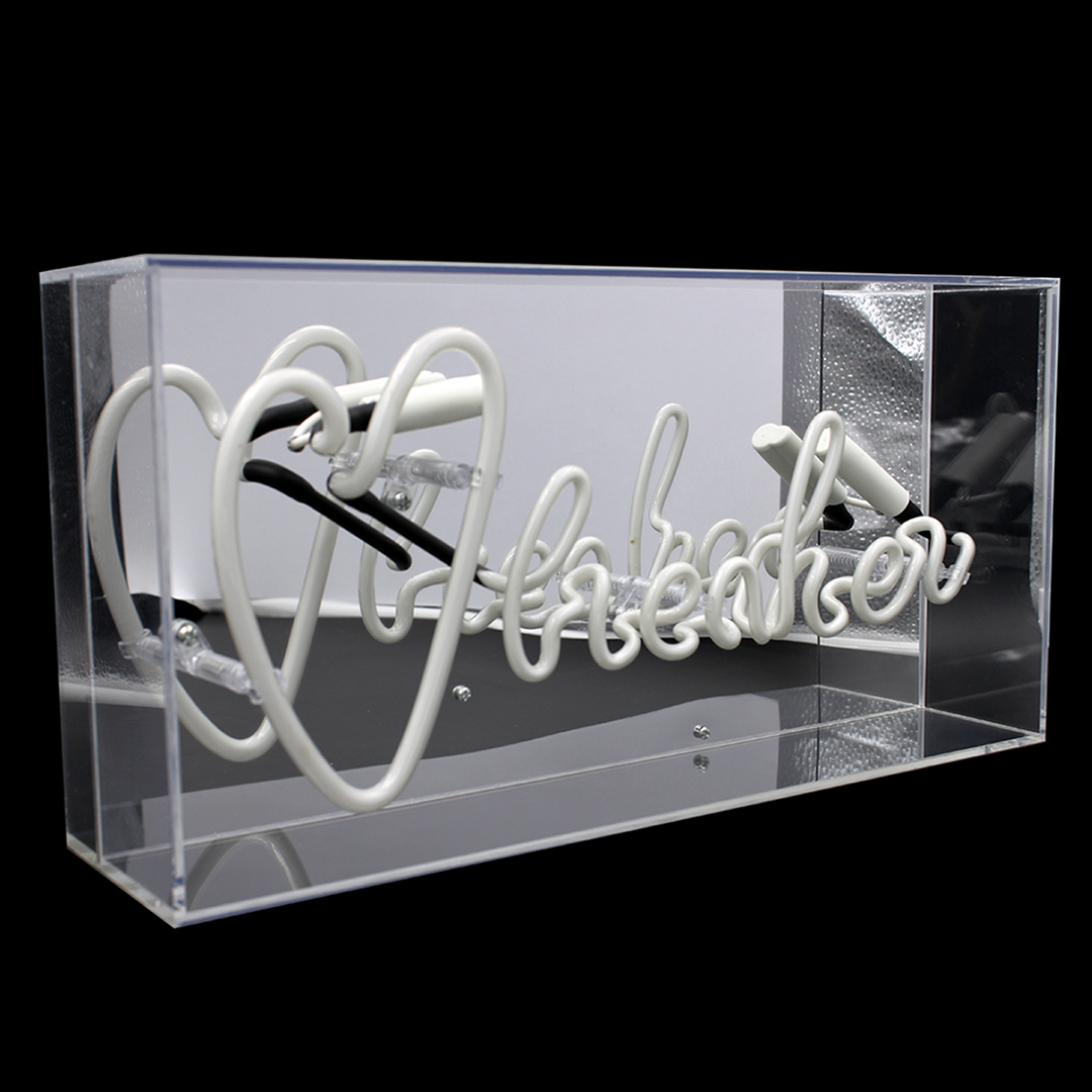 Acrylic Box Neon - Heart Breaker Pink- Side Angle OFF - Web