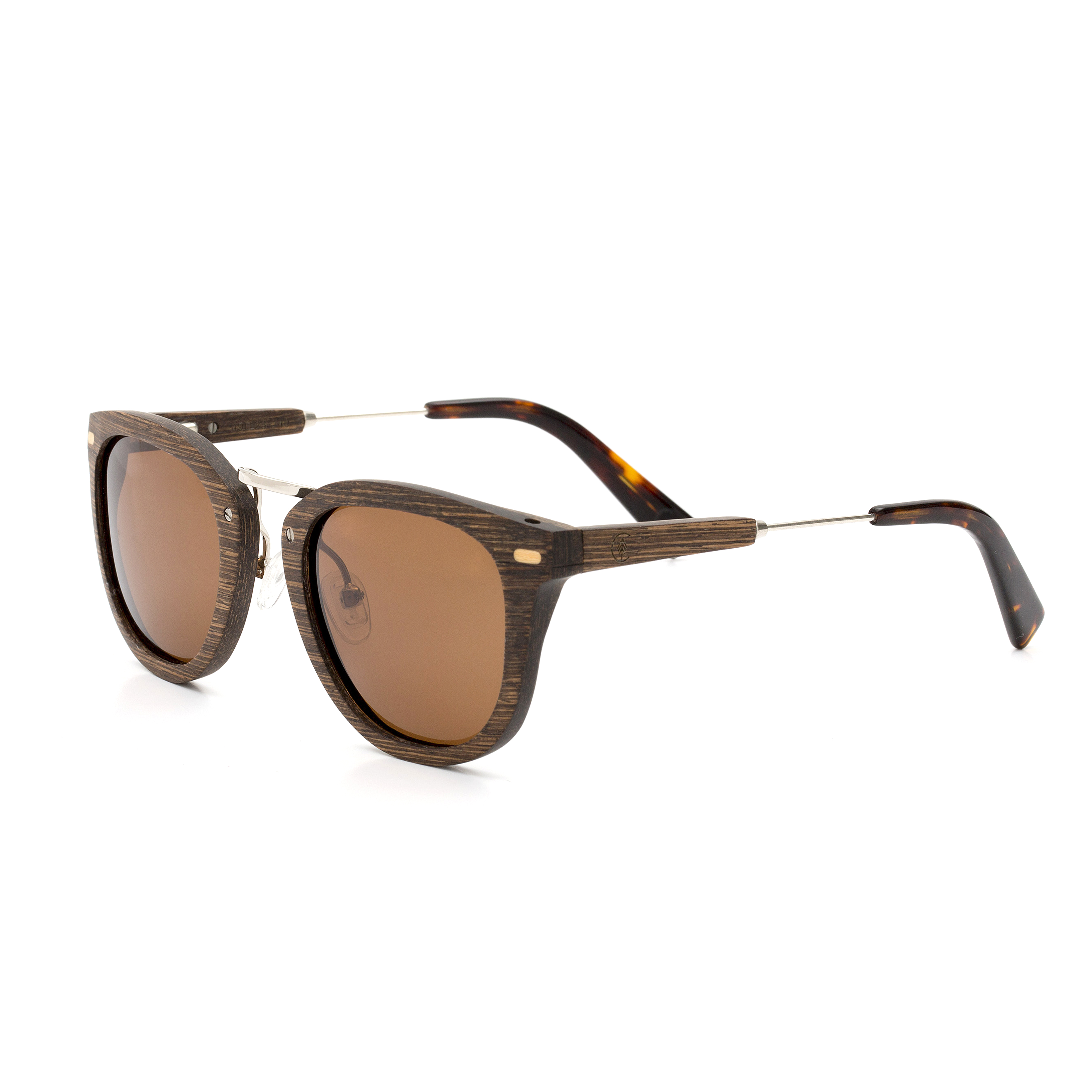 Cat-Eye-Shape-Walnut-Wood-frame-Sunglasses-with-Brown-lens-angle-shot