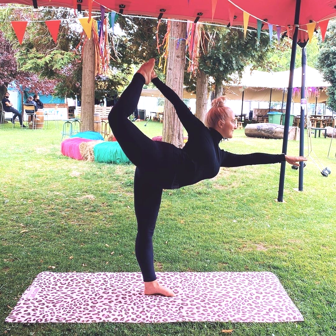 Pink leopard print yoga mat