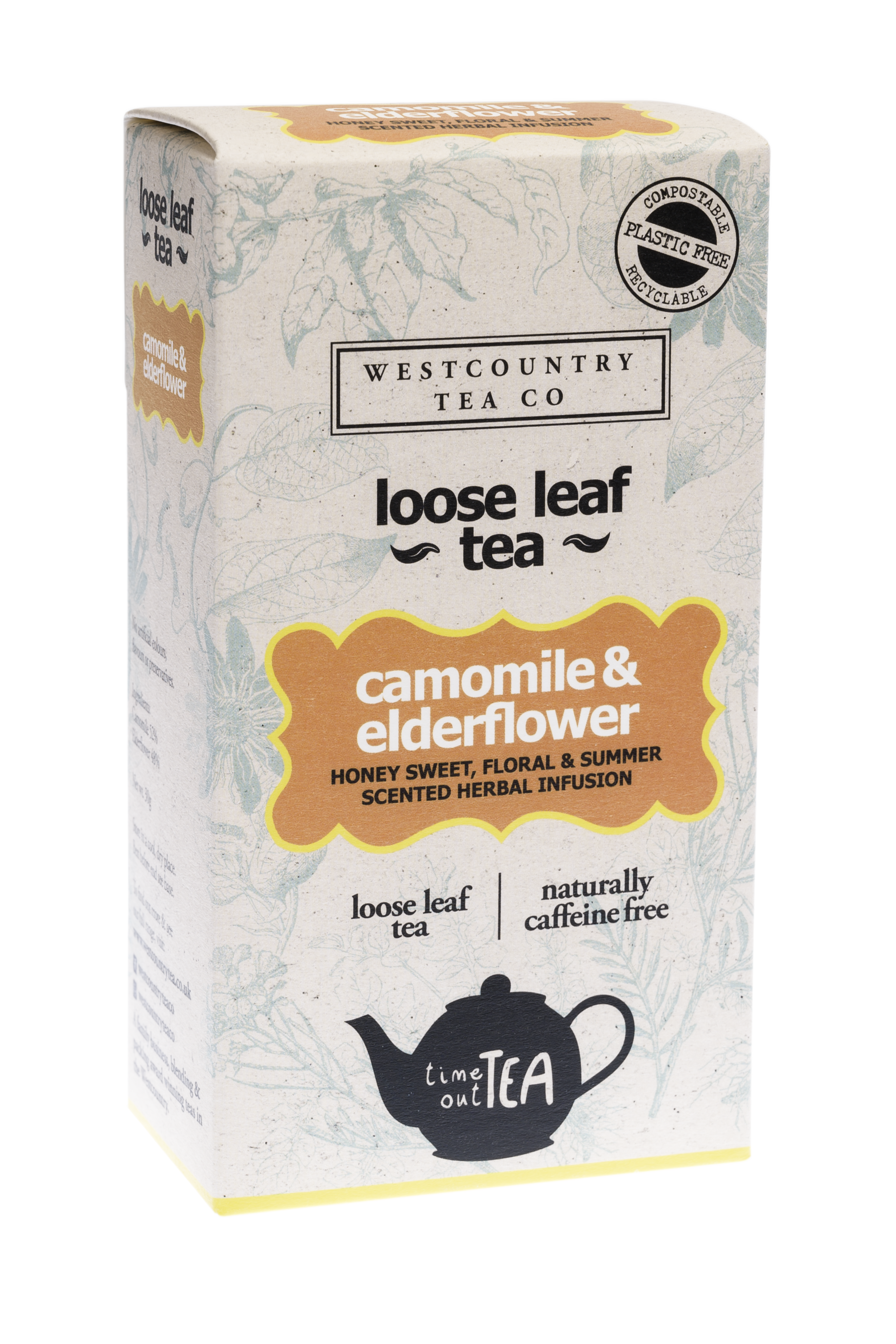 Camomile & Elderflower Loose Leaf Time & Out Tea Westcountry Tea Co. Camomile & Elderflower Loose Leaf Tea