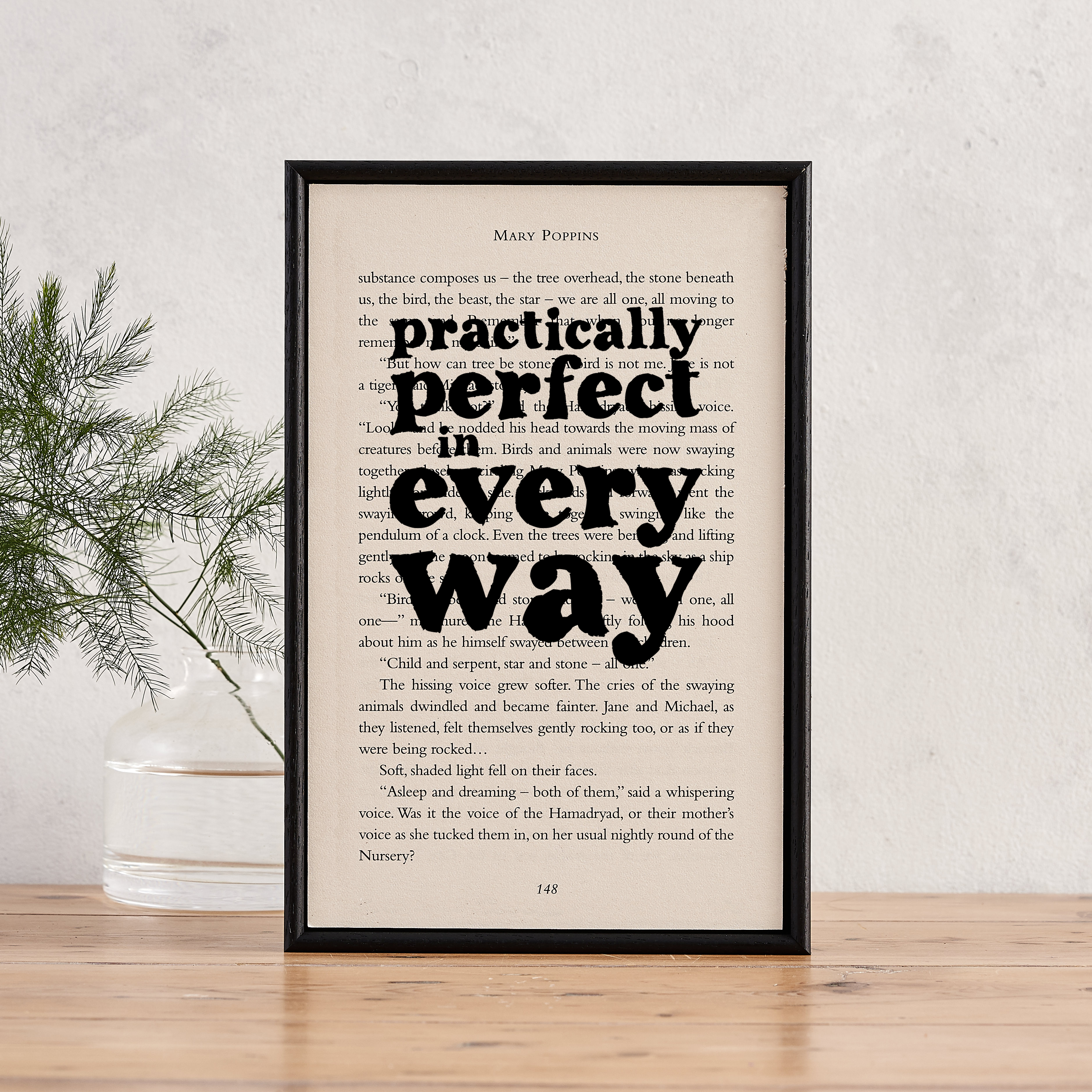 mary-poppins-practically-perfect-in-every-way-book-page-print-bookishly Mary Poppins 'practically perfect' book page art