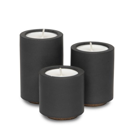 concrete tealight trio