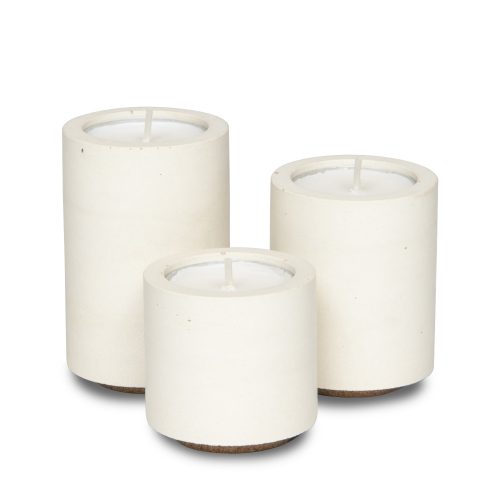 concrete tealight trio