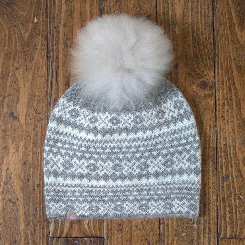 Alpaca Fair Isle Pom Pom Hat