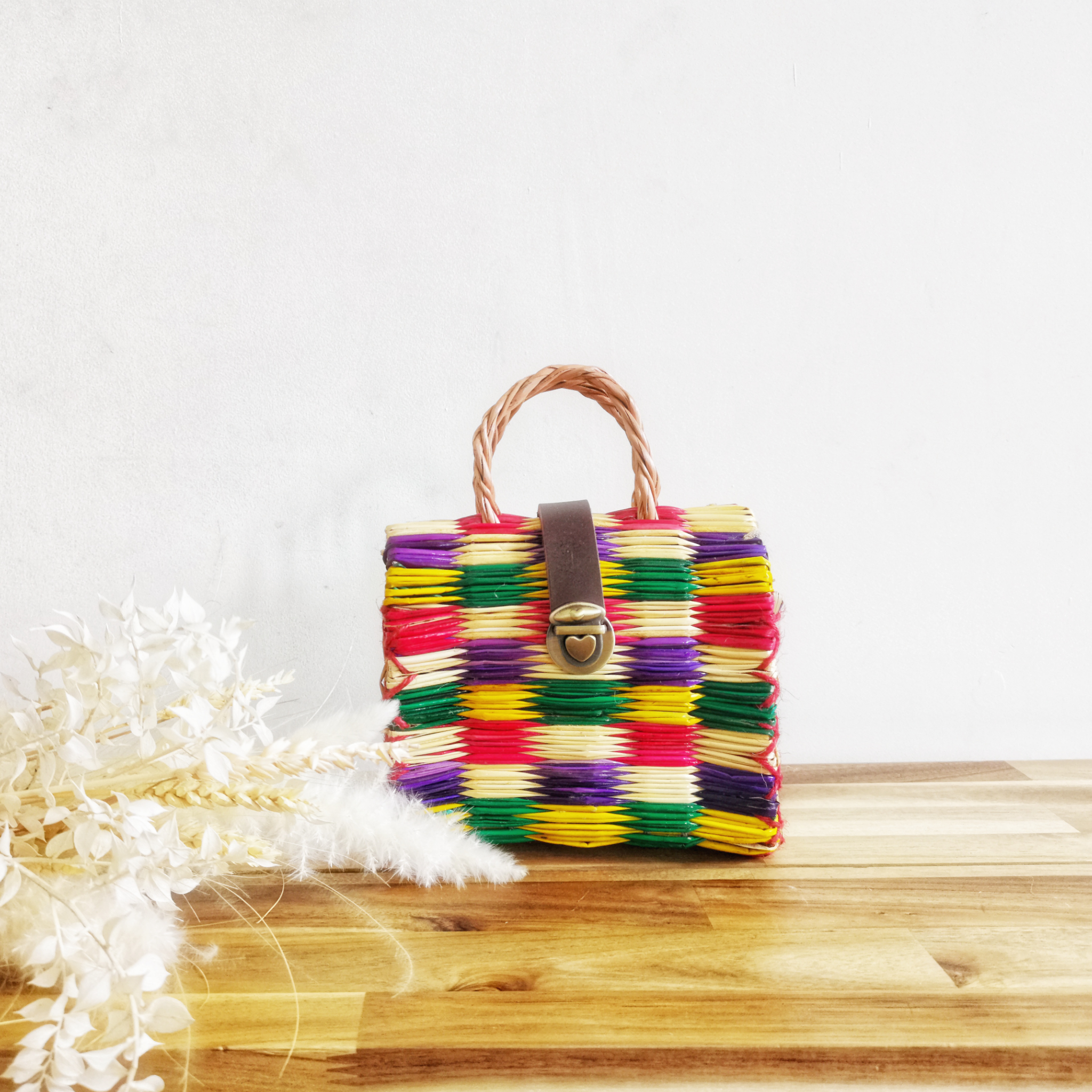 Handmade Rainbow Reed Bag Mini Handmade Rainbow Reed Bag Mini