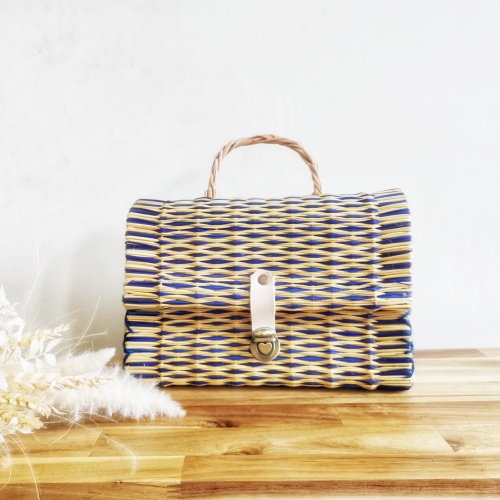 Handmade Reed Bag Blue