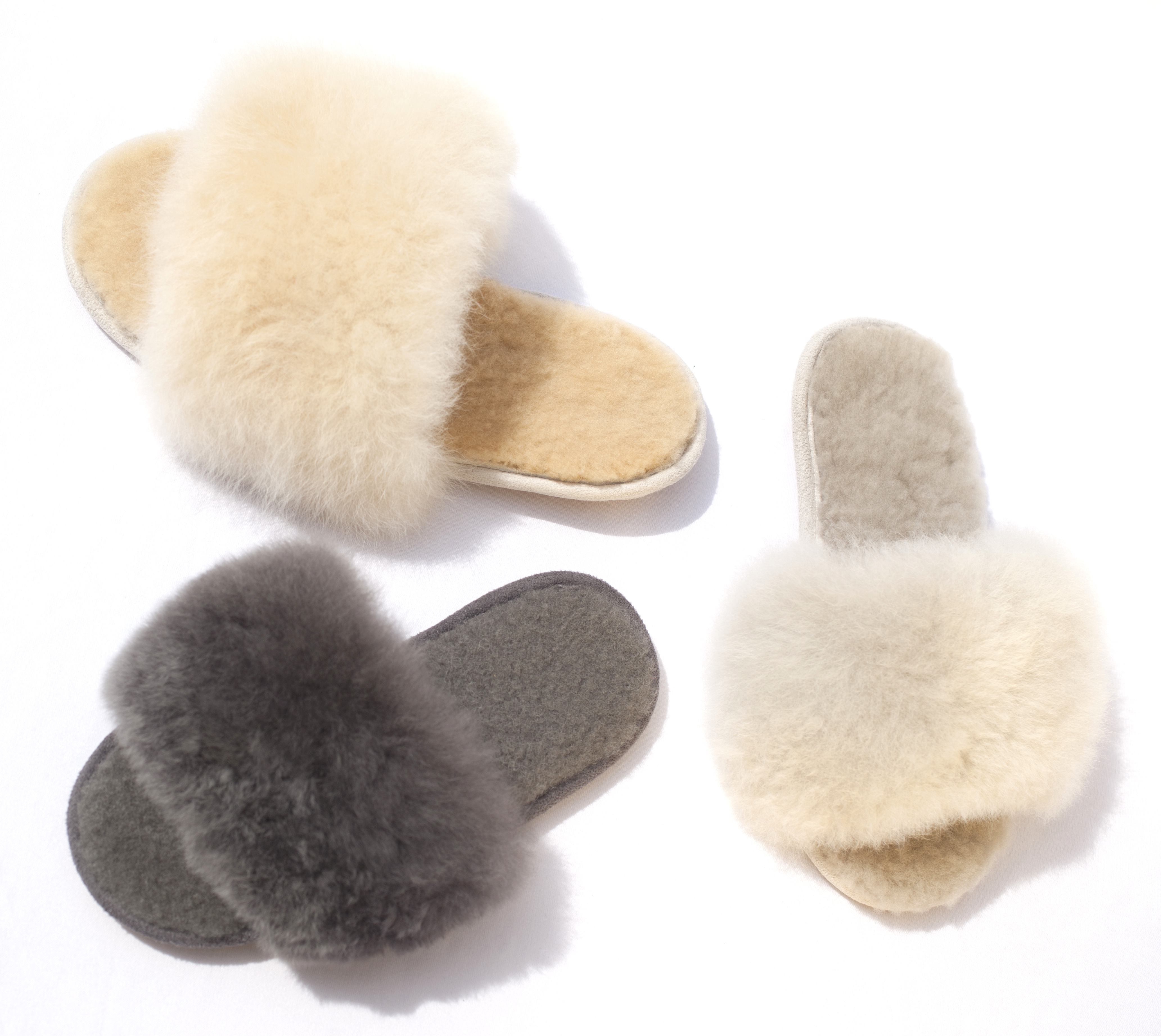 M031 - Alpaca Fur Slides - all 3 cols Alpaca Fur Slides