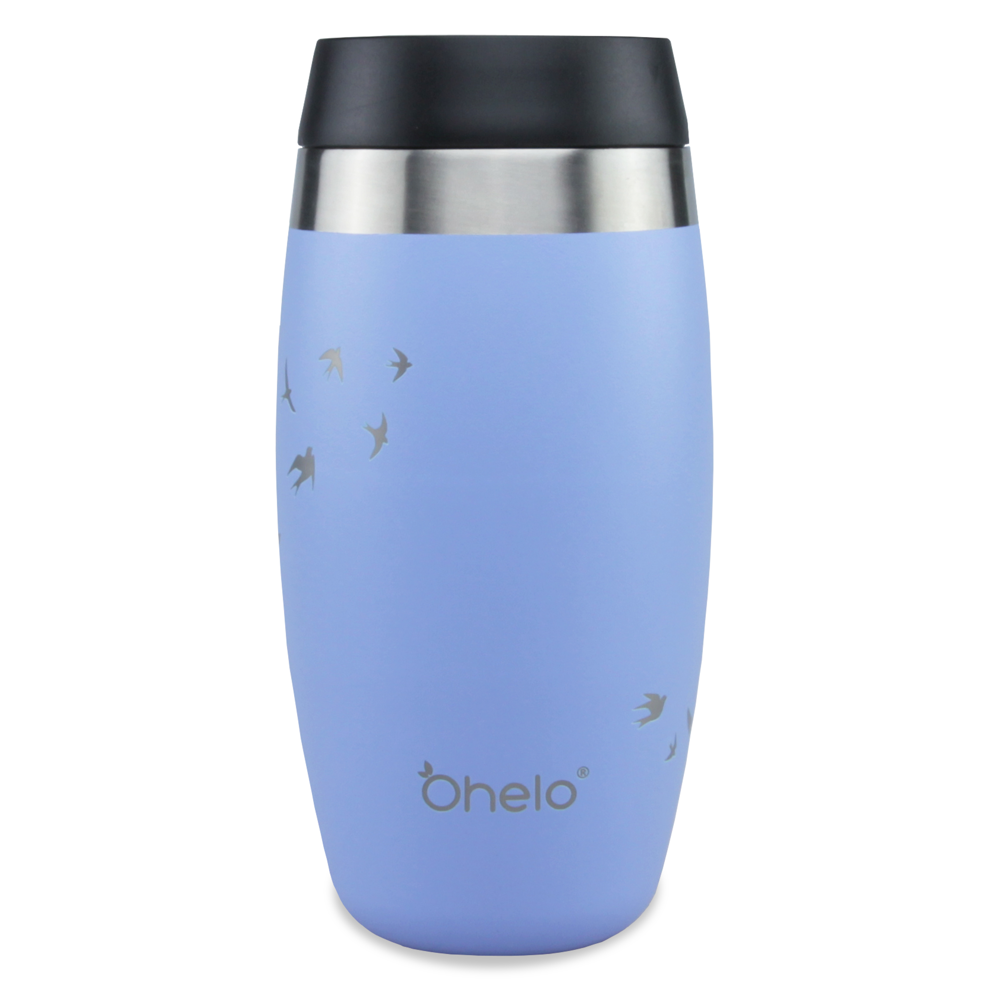 OHELO 400ml leakproof insulated reusable tumbler BLUE SWALLOW front