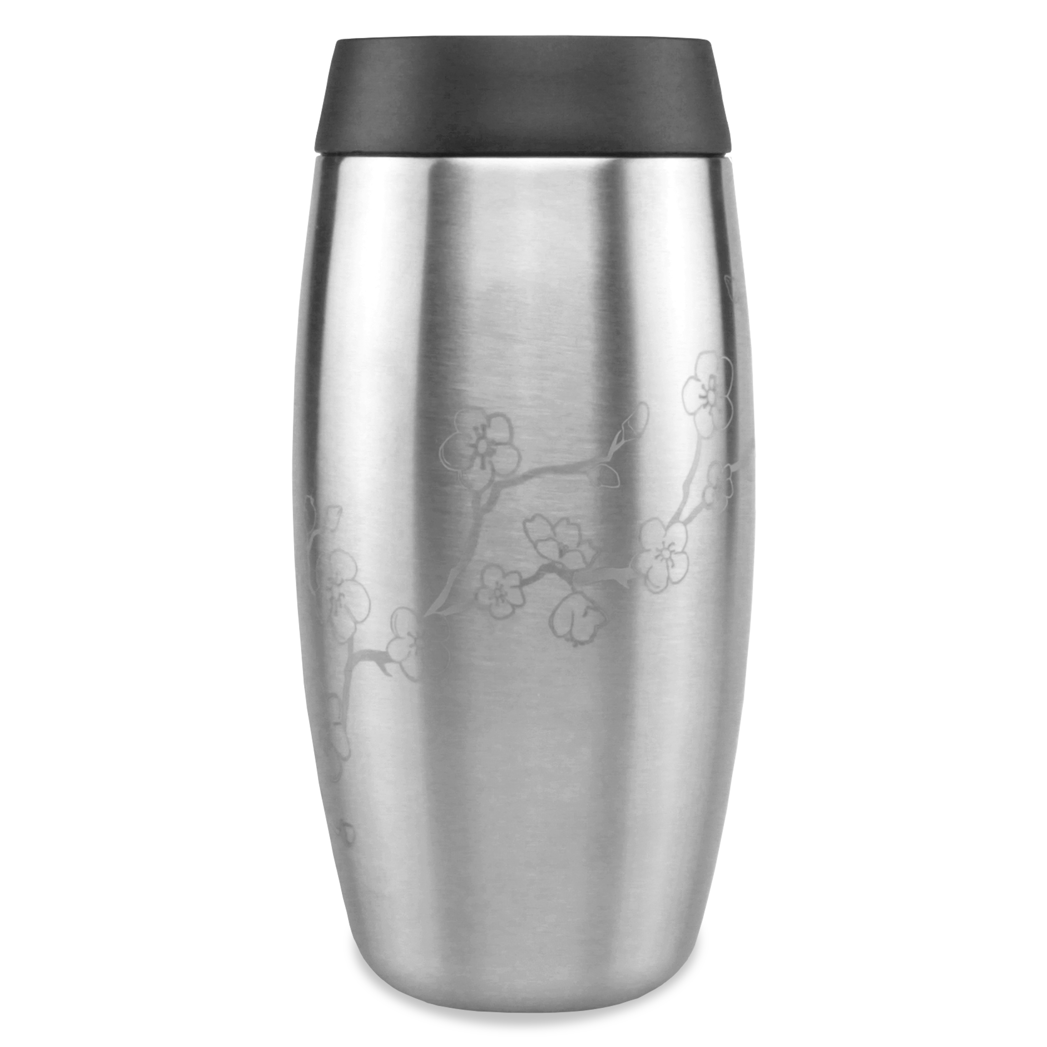OHELO 400ml leakproof insulated reusable tumbler STEEL BLOSSOM side