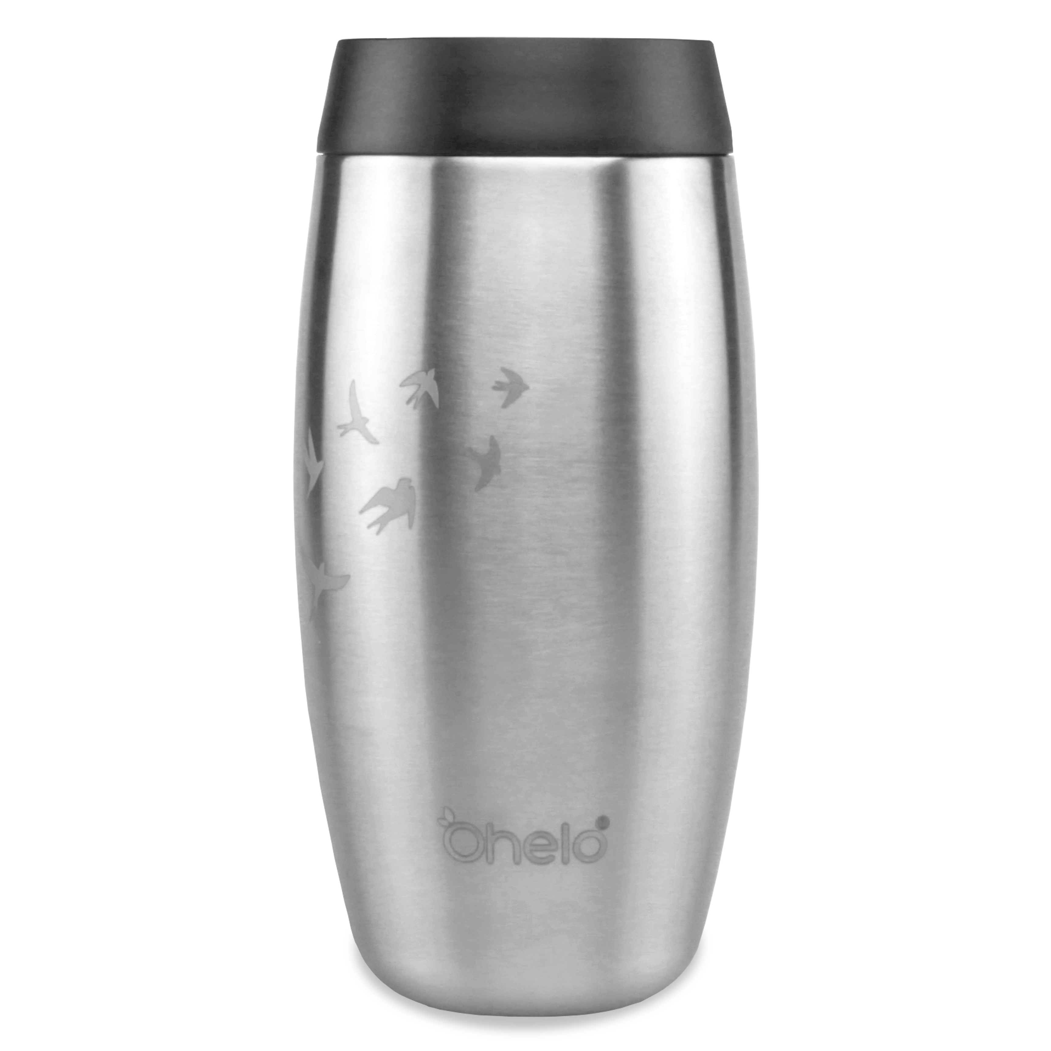 OHELO 400ml leakproof insulated reusable tumbler STEEL SWALLOW front