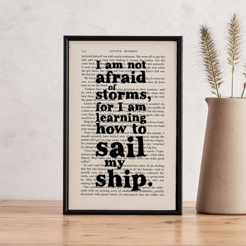 Little Women 'I am not afraid of storms' Framed Book Page Art