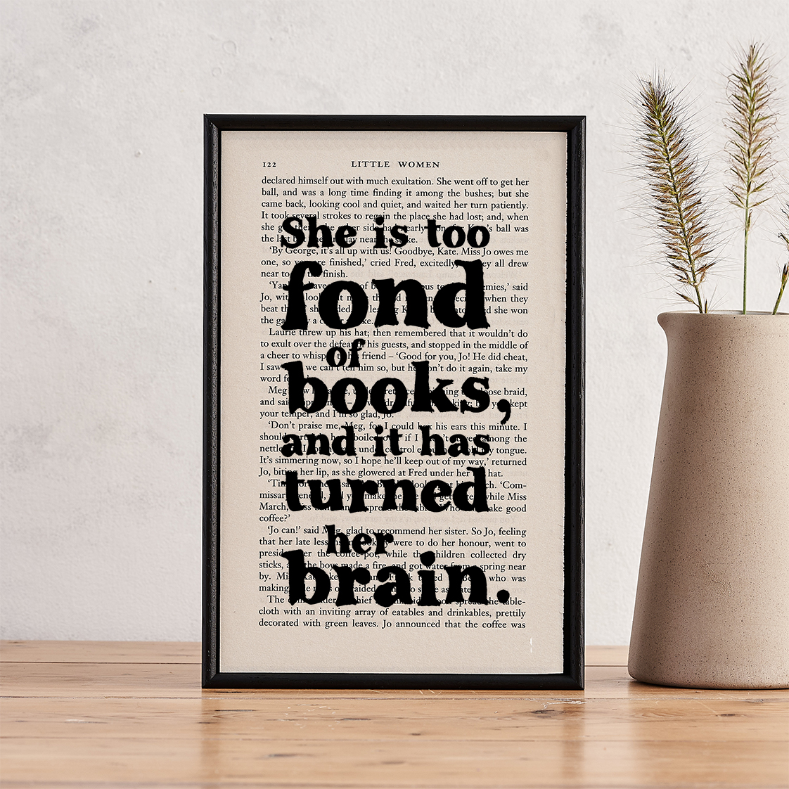 little-women-she-is-too-fond-of-books-book-page-print Little Women 'She Is Too Fond of Books' Book Page Print