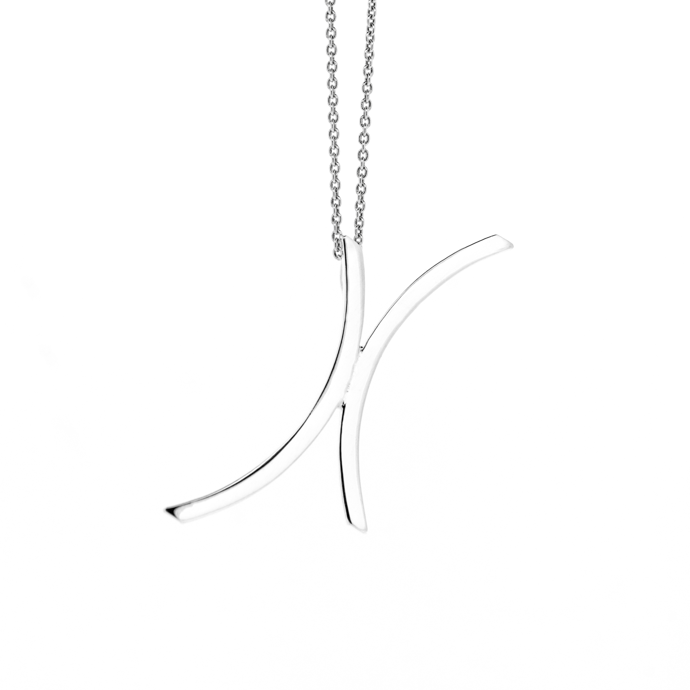 si-p0072 This pendant features two concave pieces of silver next to each other creating this versatile pendant.