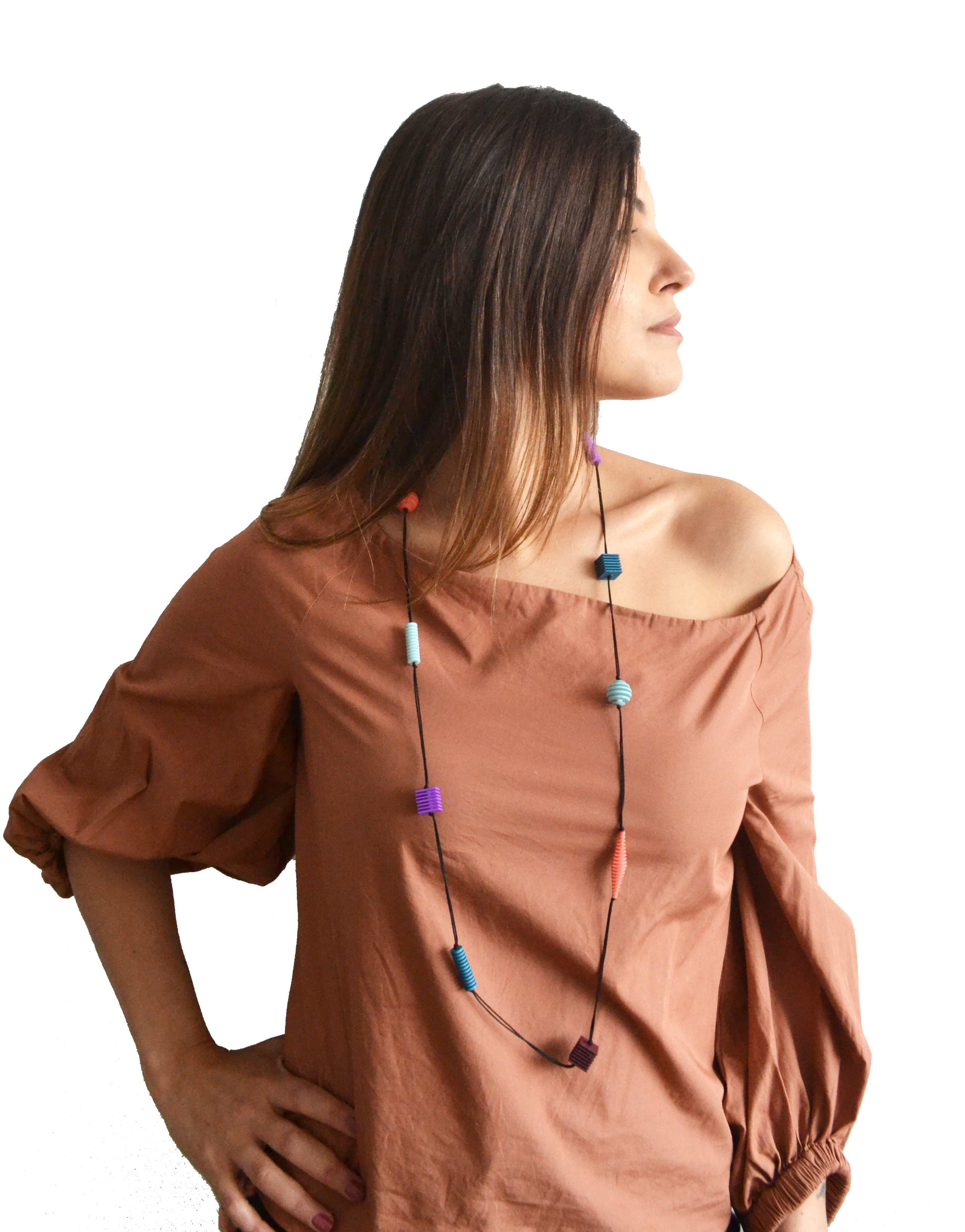 Long necklace pastels claudia cutput