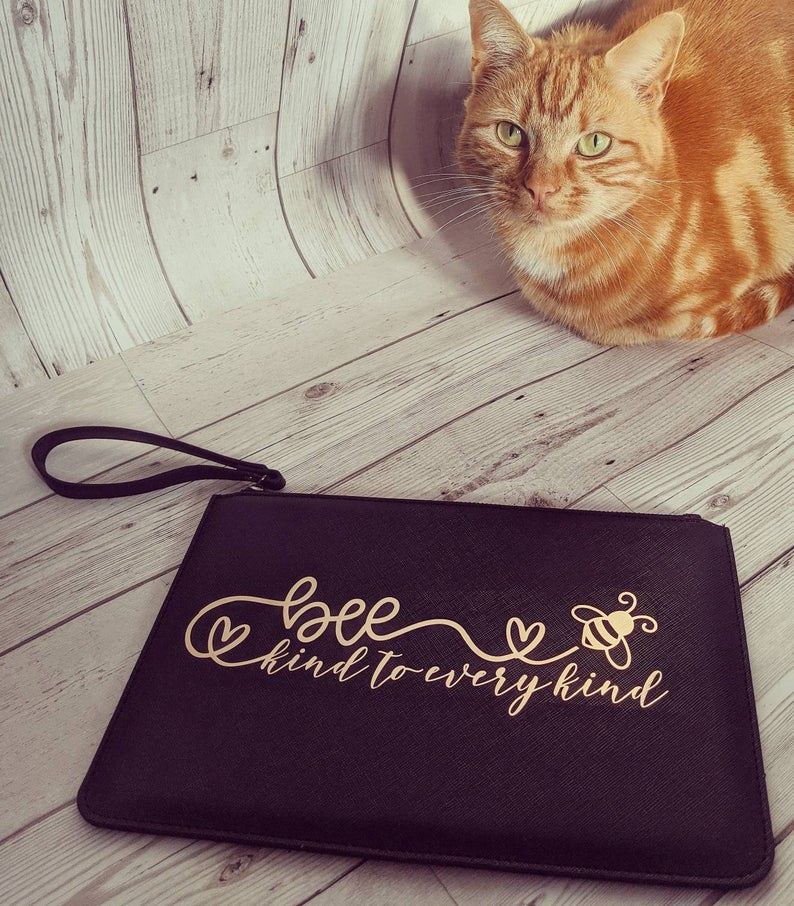 Be Kind To Every Kind Faux Leather Clutch Bag Be Kind To Every Kind Faux Leather Clutch Bag