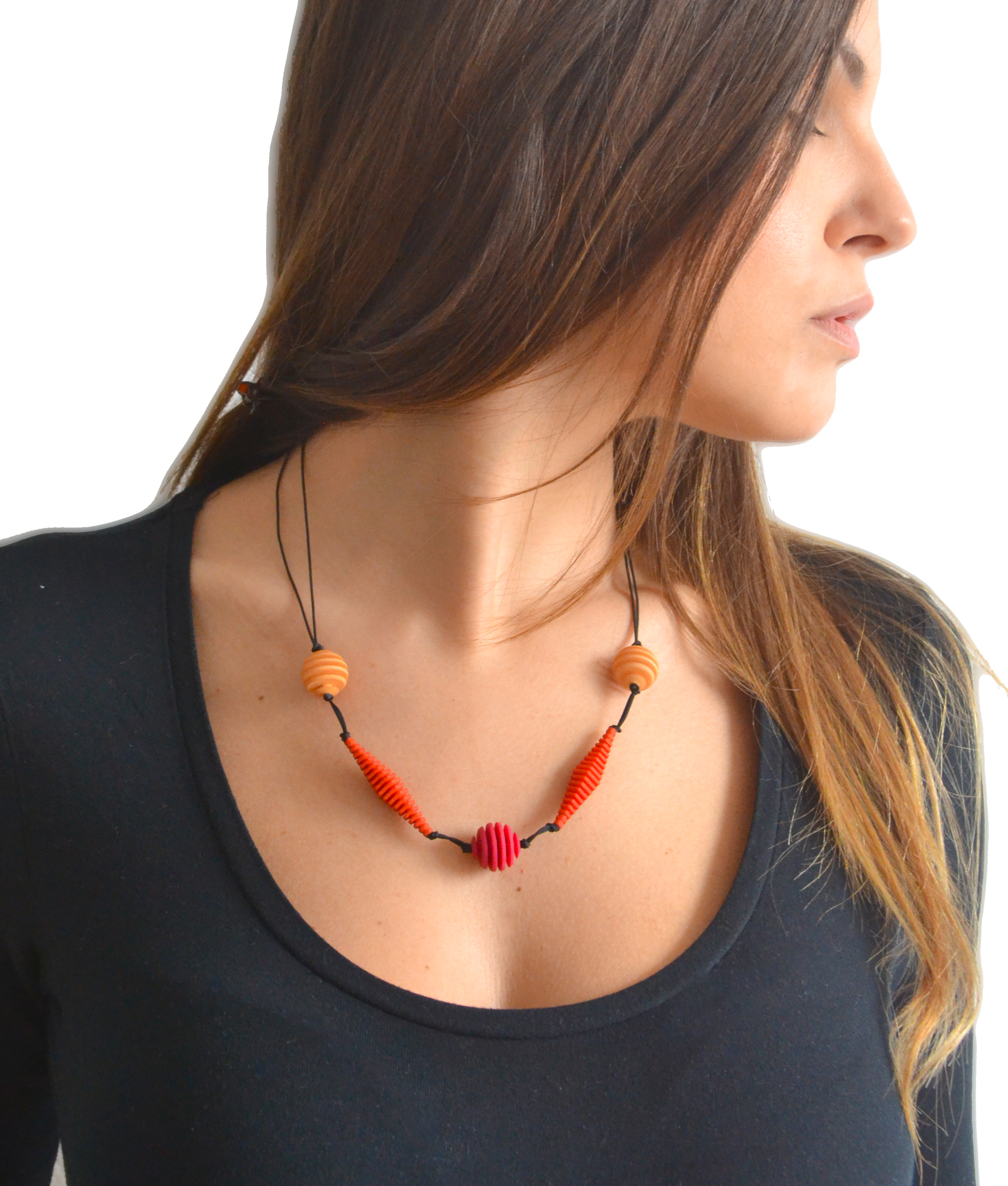 optical short necklace bright