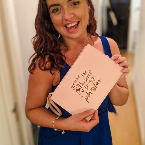 HappyToteQuotes - You're The Prosecco To My Pornstar Faux Leather Clutch Bag