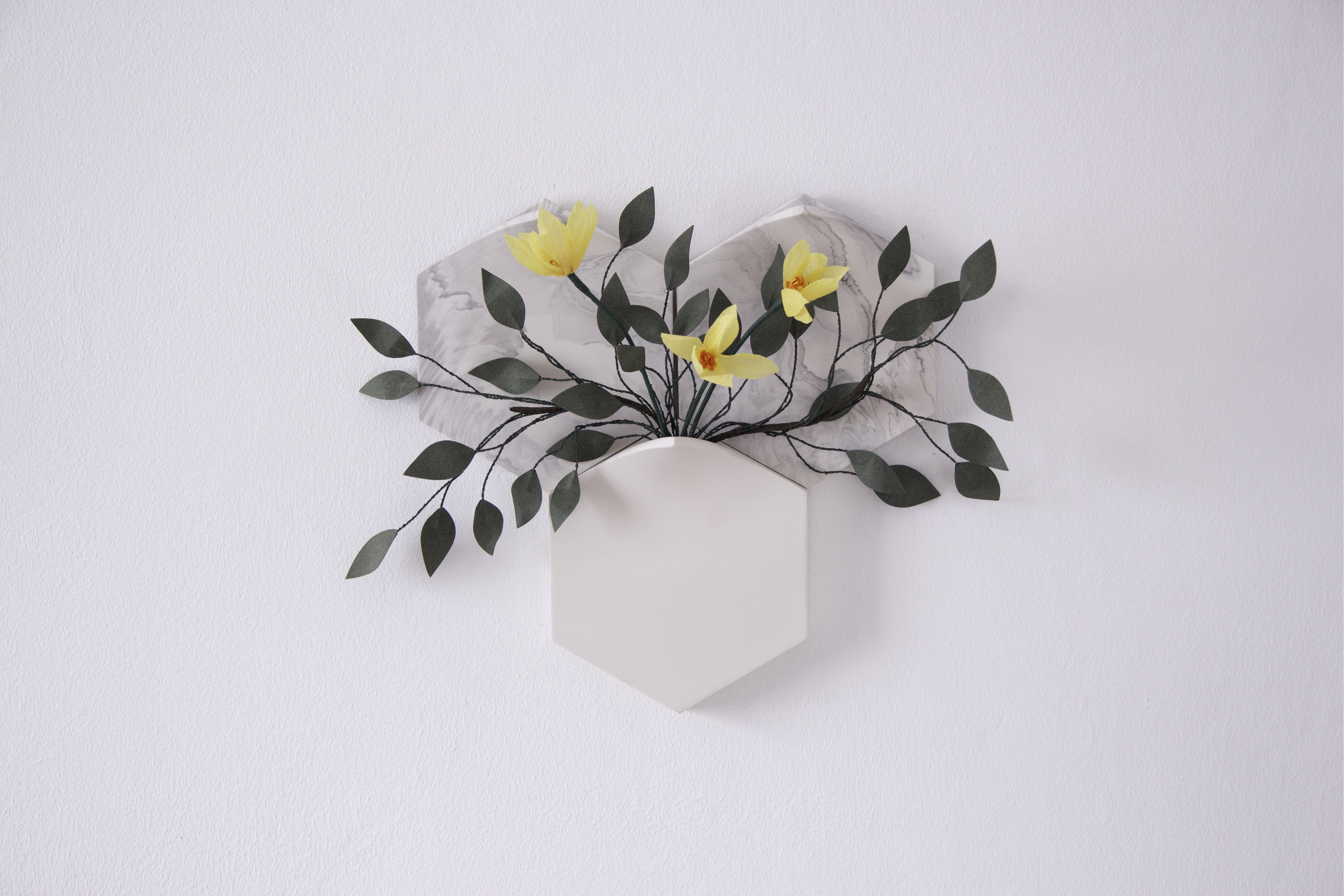 2.Marble tiles+vase_set of 3