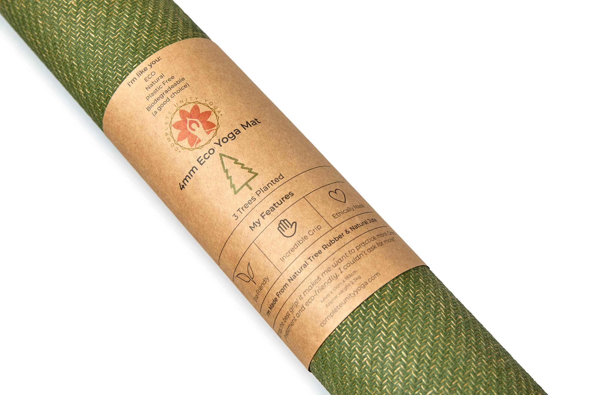 CompleteGrip™ Eco Yoga Mat - Complete Unity Yoga - Forest Green 4mm close up