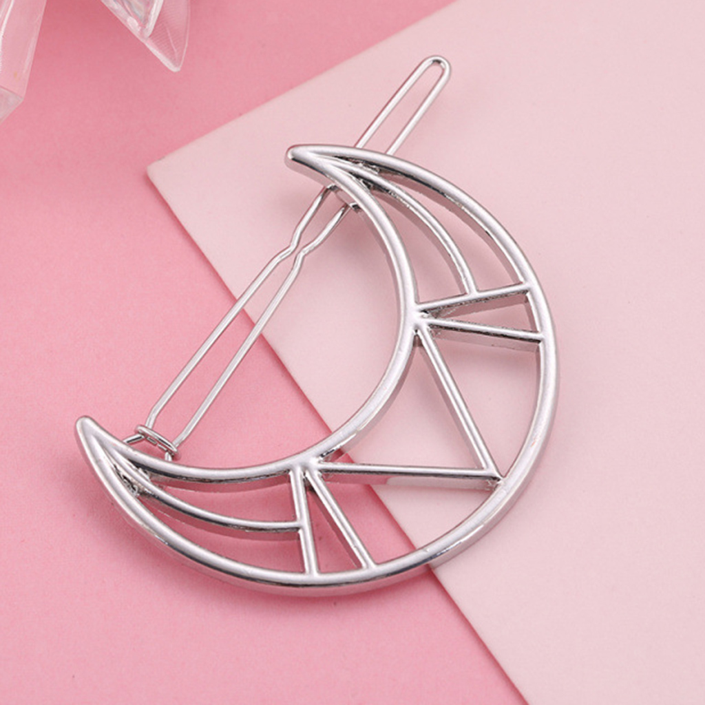 Moon Silver Hair clip Silver Moon Hair Clip