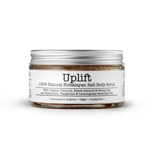 Uplift scrub, body scrub, aromatherapy, soft skin, organic, natural, wellbeing, cruelty free, citrus, menthol