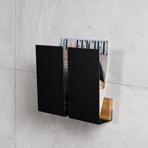 black magazine wall holder