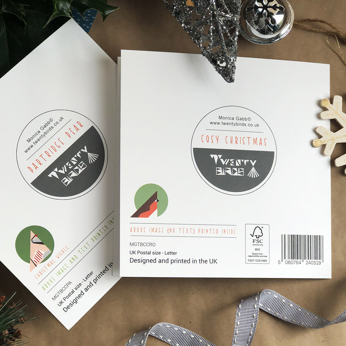 Back of Christmas circle cards