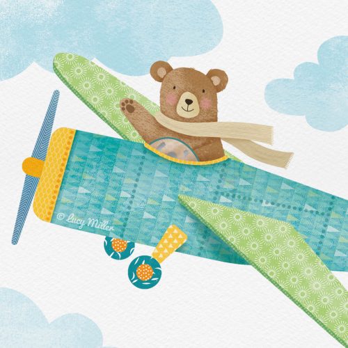 Close-up showing layers of detail in this bear illustration